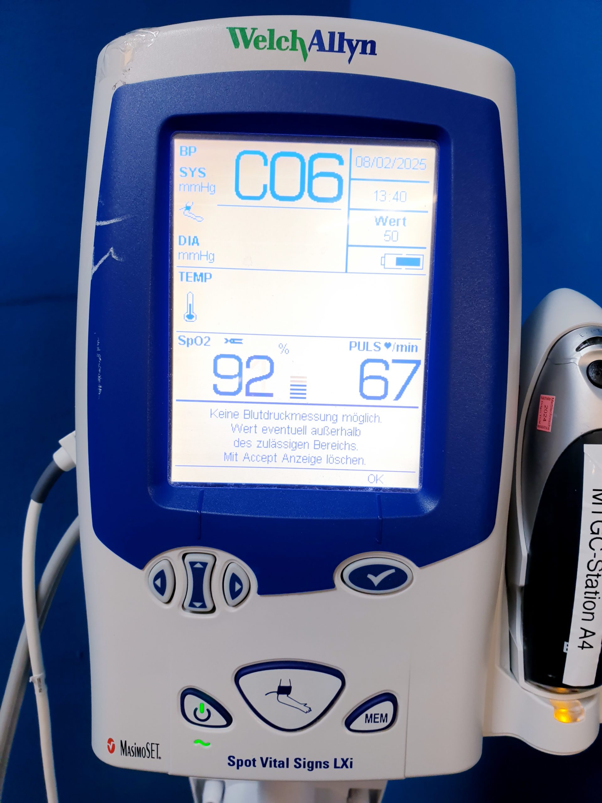 Welch Allyn Spot Vital Signs LXi Patientenmonitor thumbnail 5
