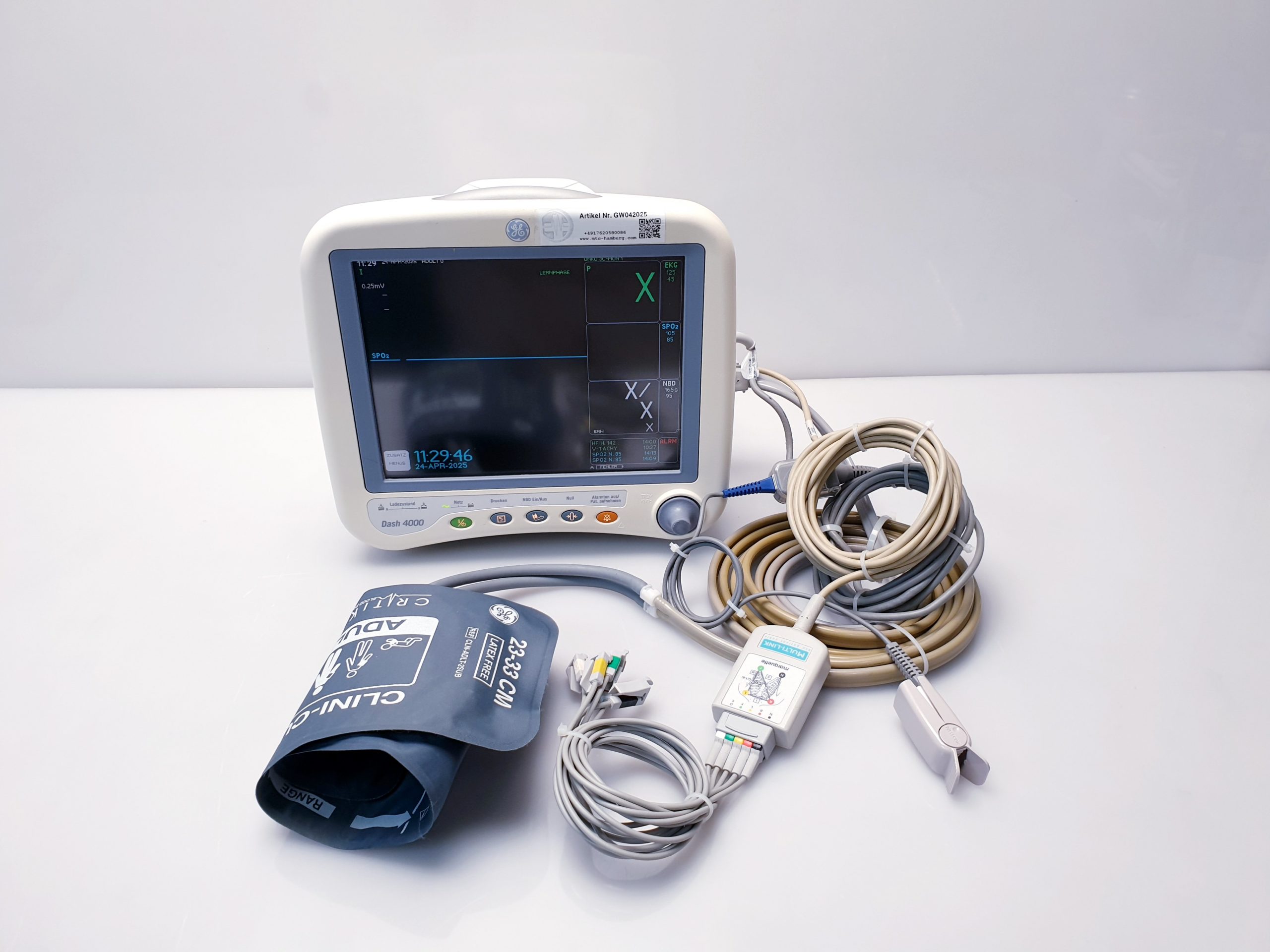 GE Dash 4000 Patientenüberwachungsmonitor Überwachungsmonitor mit SpO2, NiBp und EKG — image 1 of 11