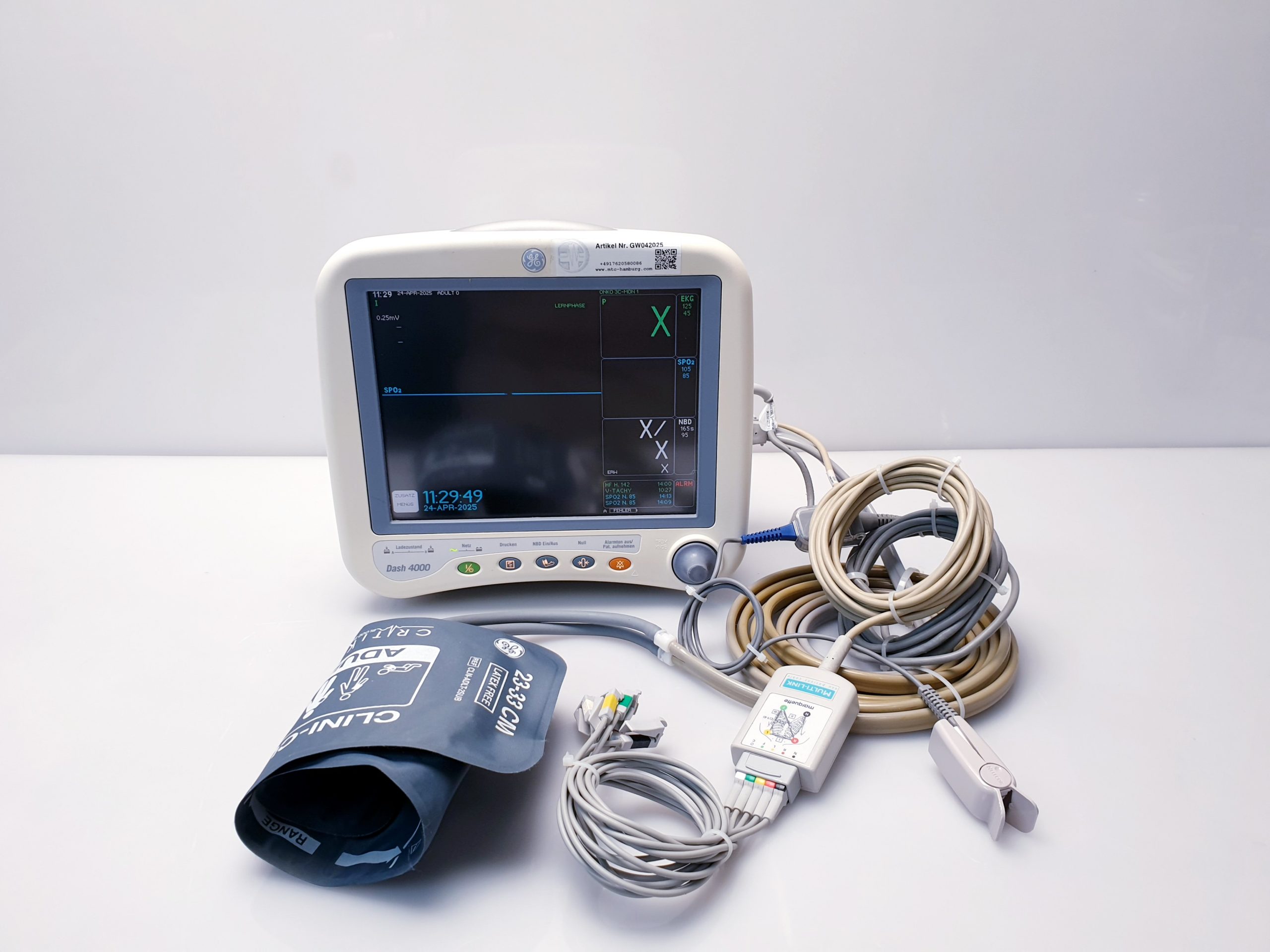GE Dash 4000 Patientenüberwachungsmonitor Überwachungsmonitor mit SpO2, NiBp und EKG thumbnail 3