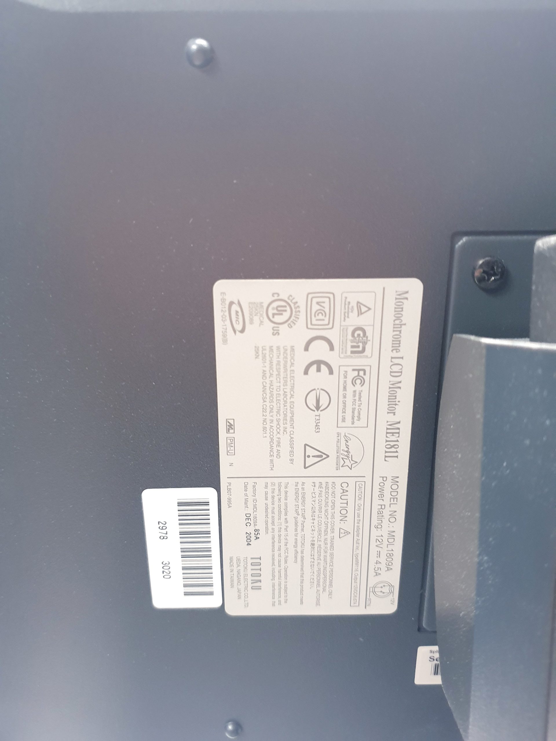 TOTOKU MDL1809A LCD Monitor thumbnail 10