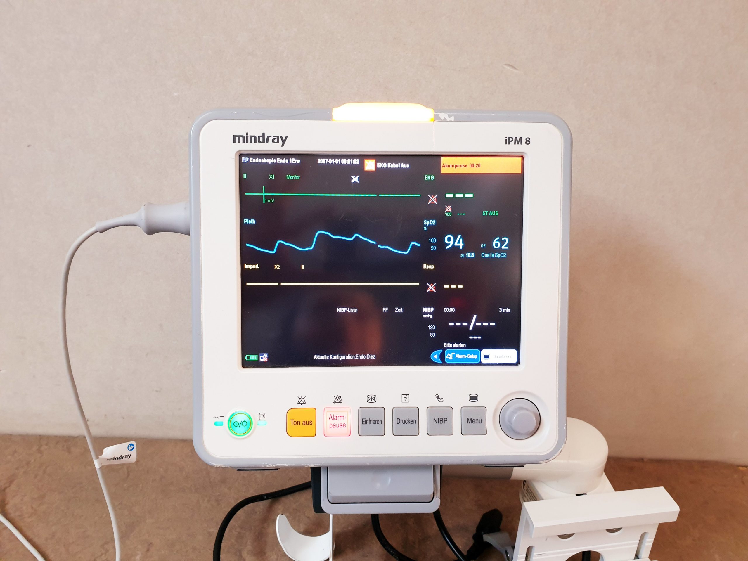 Mindray iPM 8 iPM8 Monitor – Übeerwachungsmonitor + SpO2 Sensor thumbnail 6