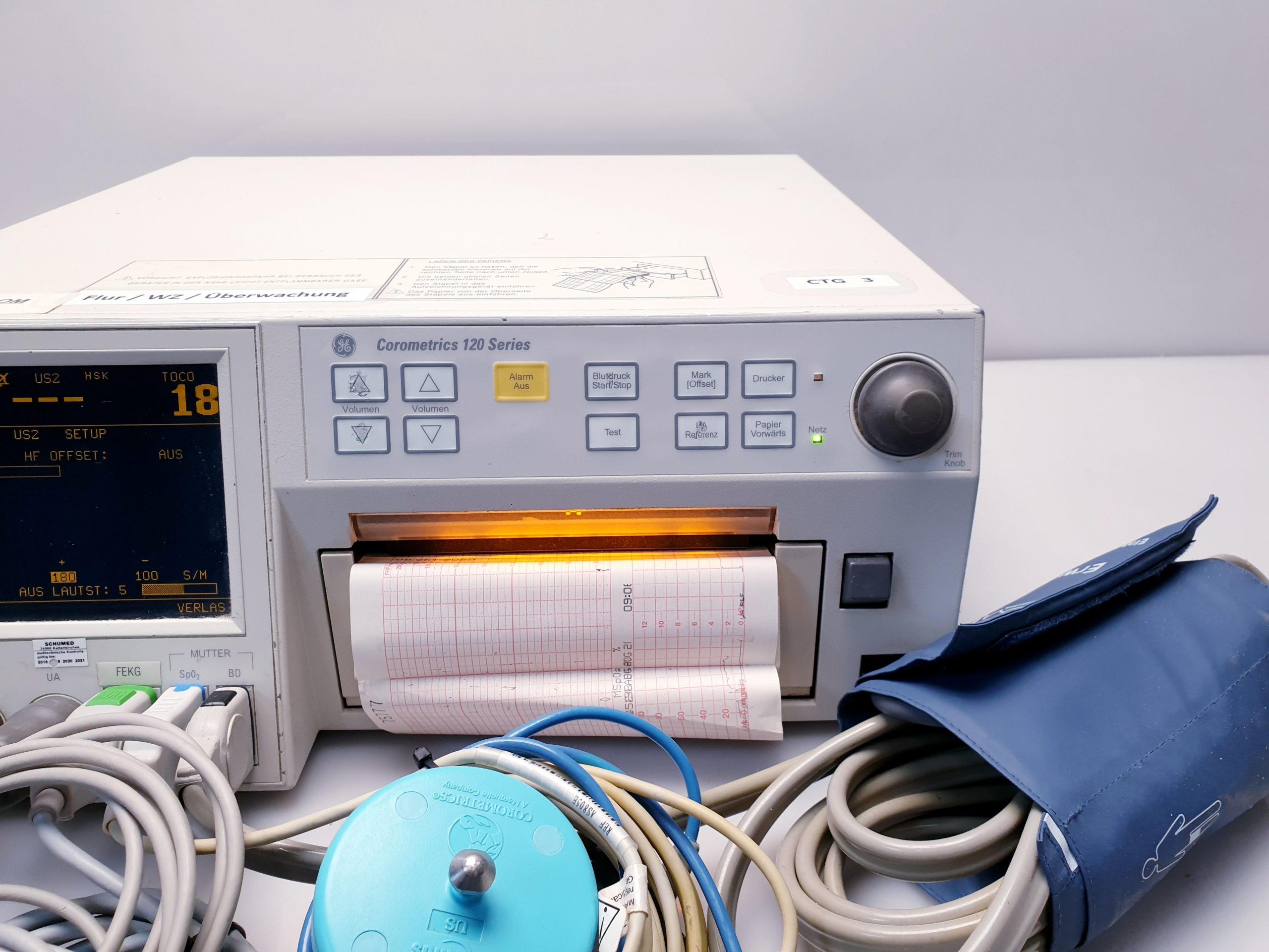 Corometrics 120 series CTG + SpO2 Sensor + Aufnehmen thumbnail 4