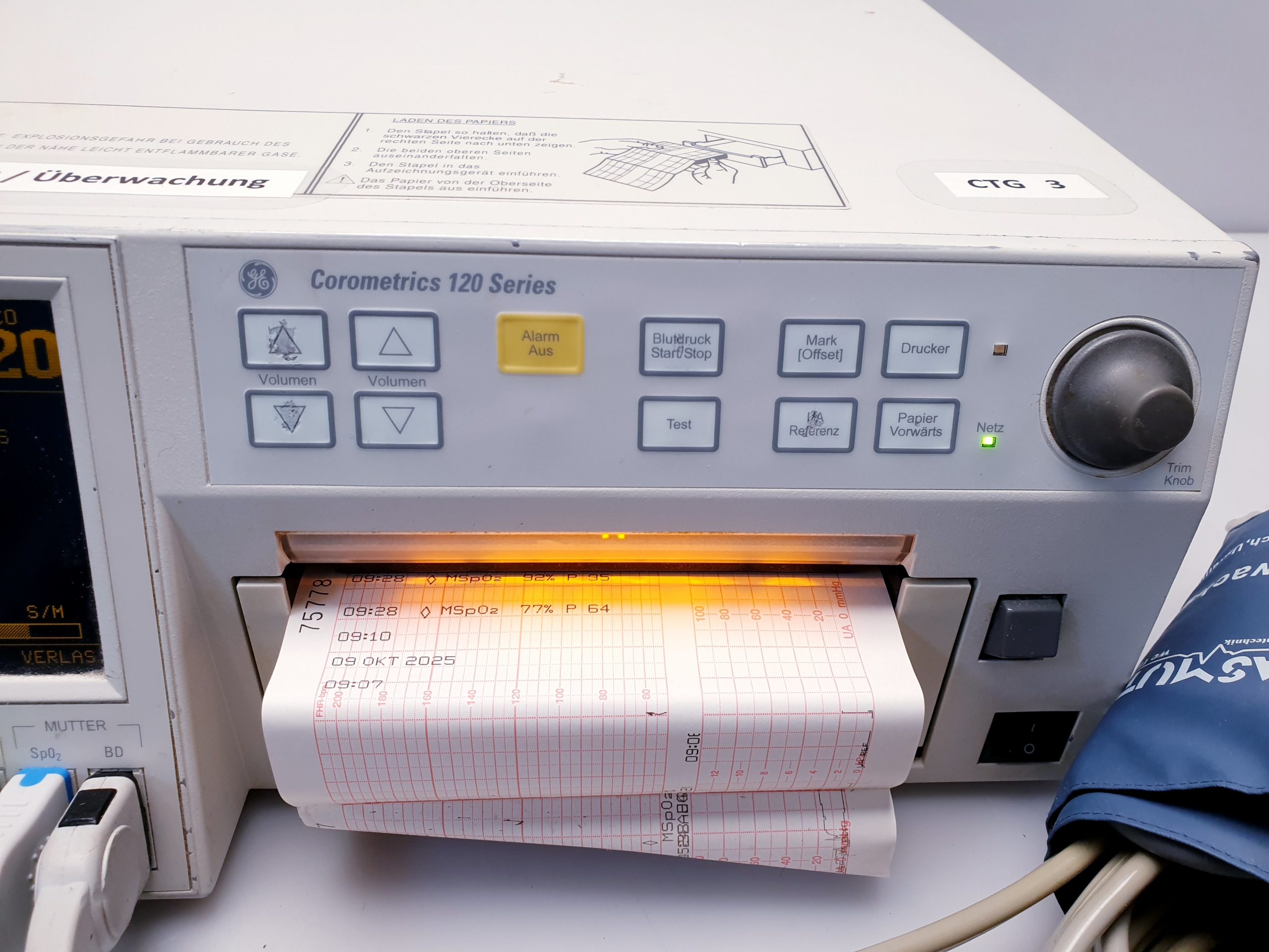 Corometrics 120 series CTG + SpO2 Sensor + Aufnehmen thumbnail 13