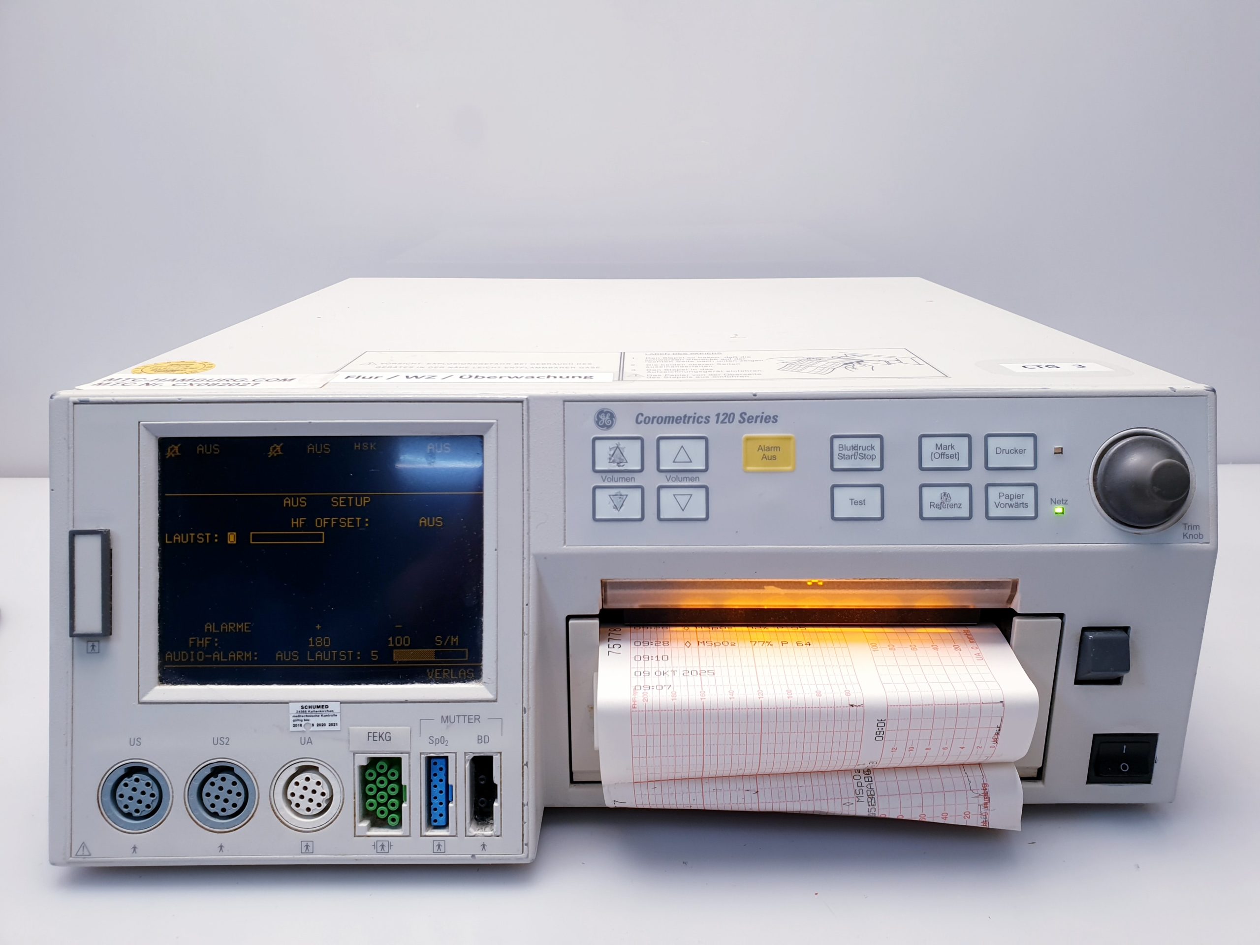 Corometrics 120 series CTG + SpO2 Sensor + Aufnehmen thumbnail 15