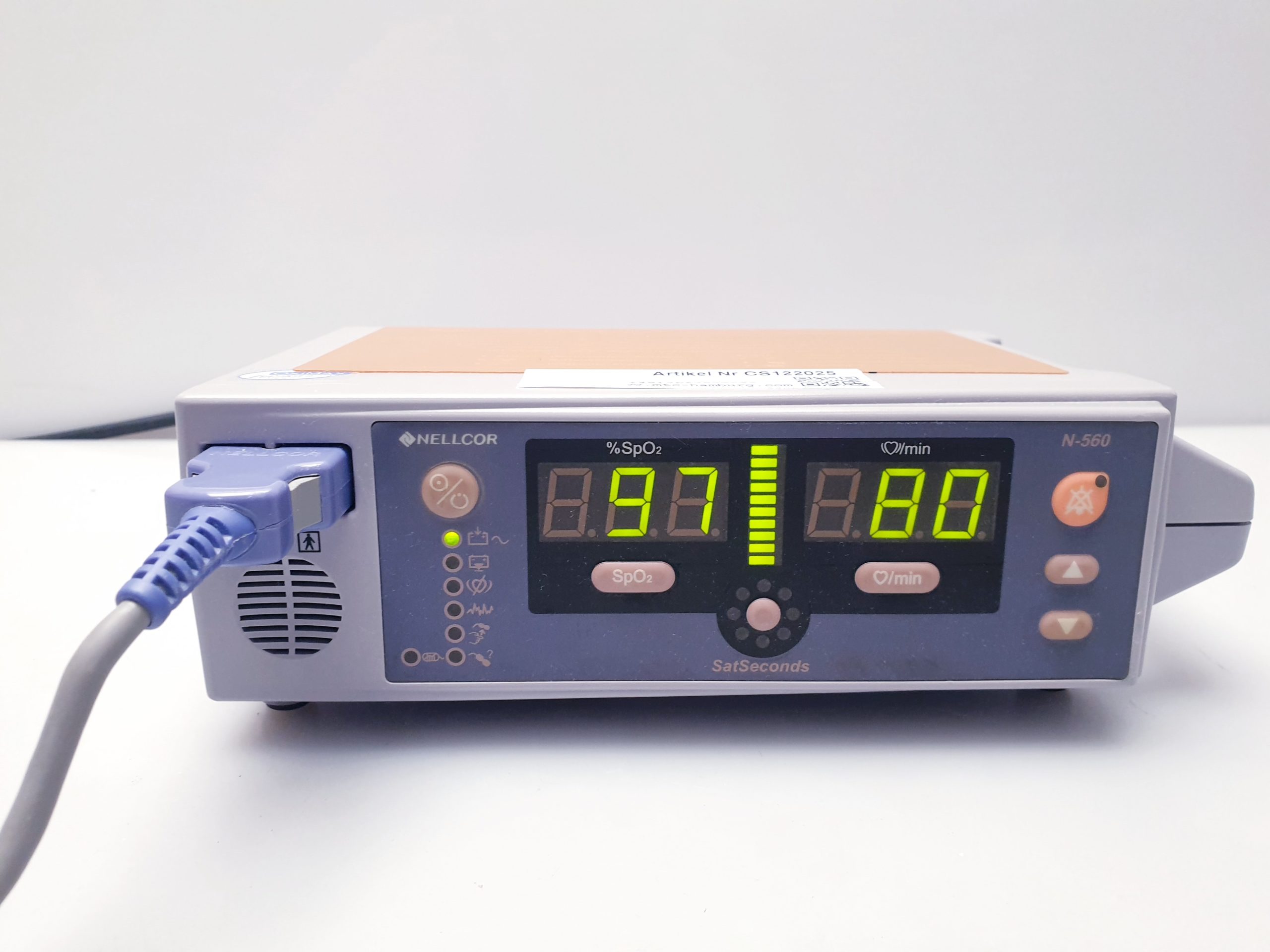 Nellcor N-560 N560 SpO2 Pulse Oximeter Oxymeter mit Fingersensor – thumbnail 4