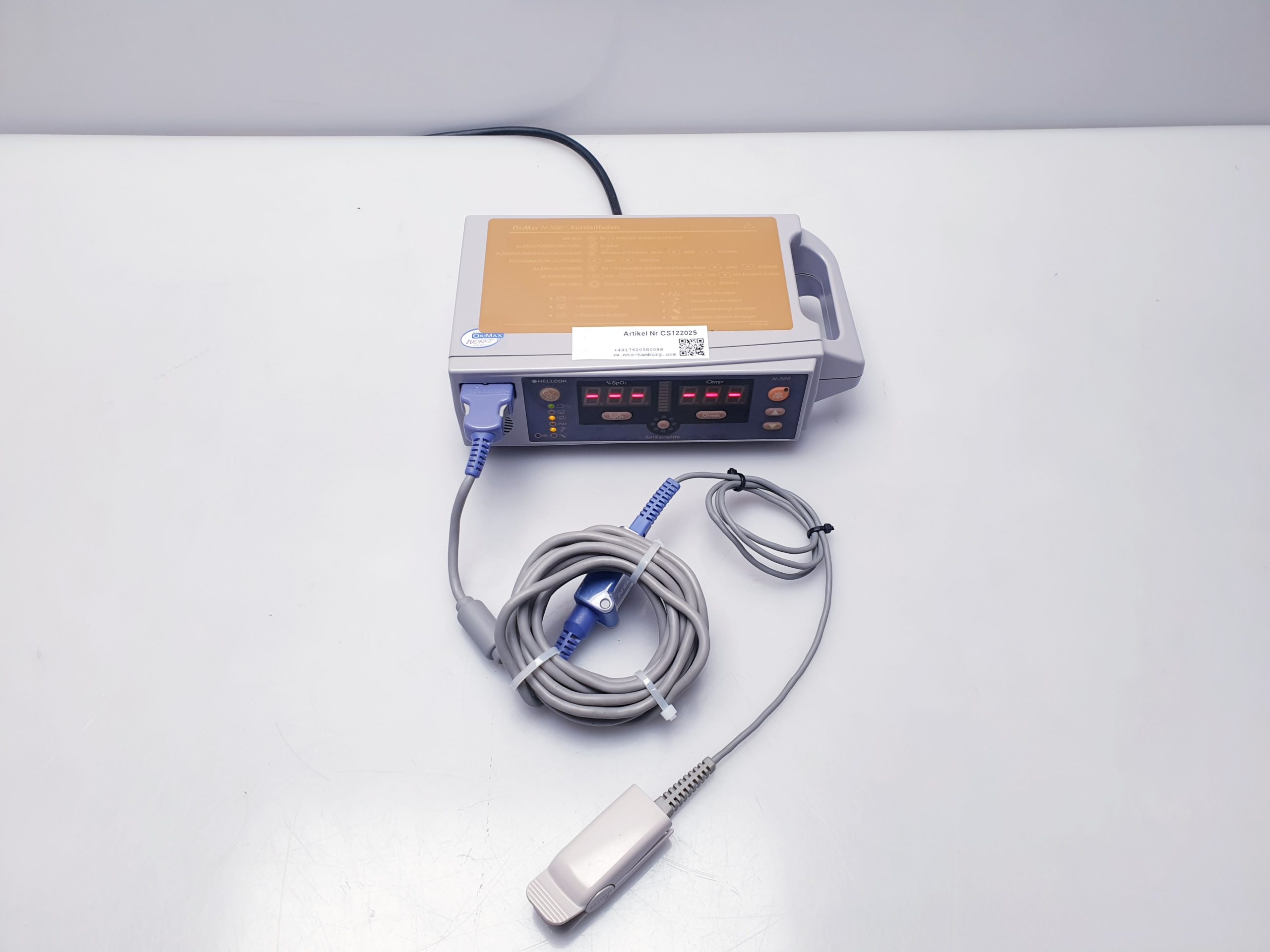 Nellcor N-560 N560 SpO2 Pulse Oximeter Oxymeter mit Fingersensor – thumbnail 8