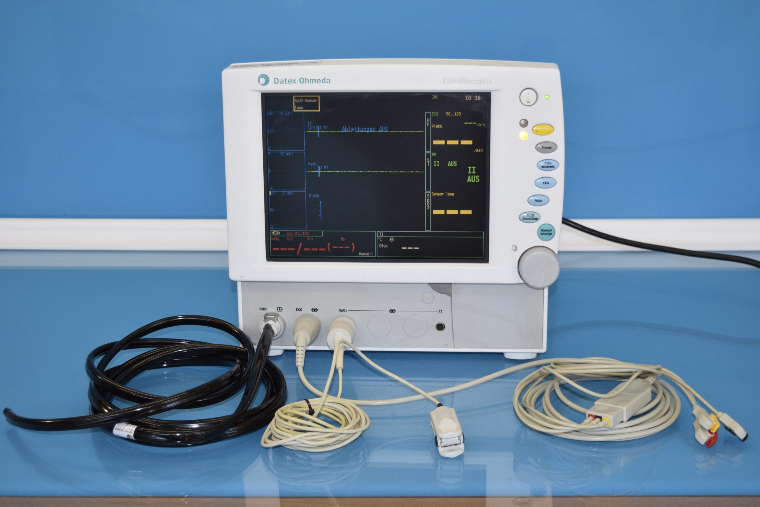 Datex-Ohmeda Cardiocap 5 CARDIOCAP5 Überwachungsmonitor mit Zubehör – defekt thumbnail 3