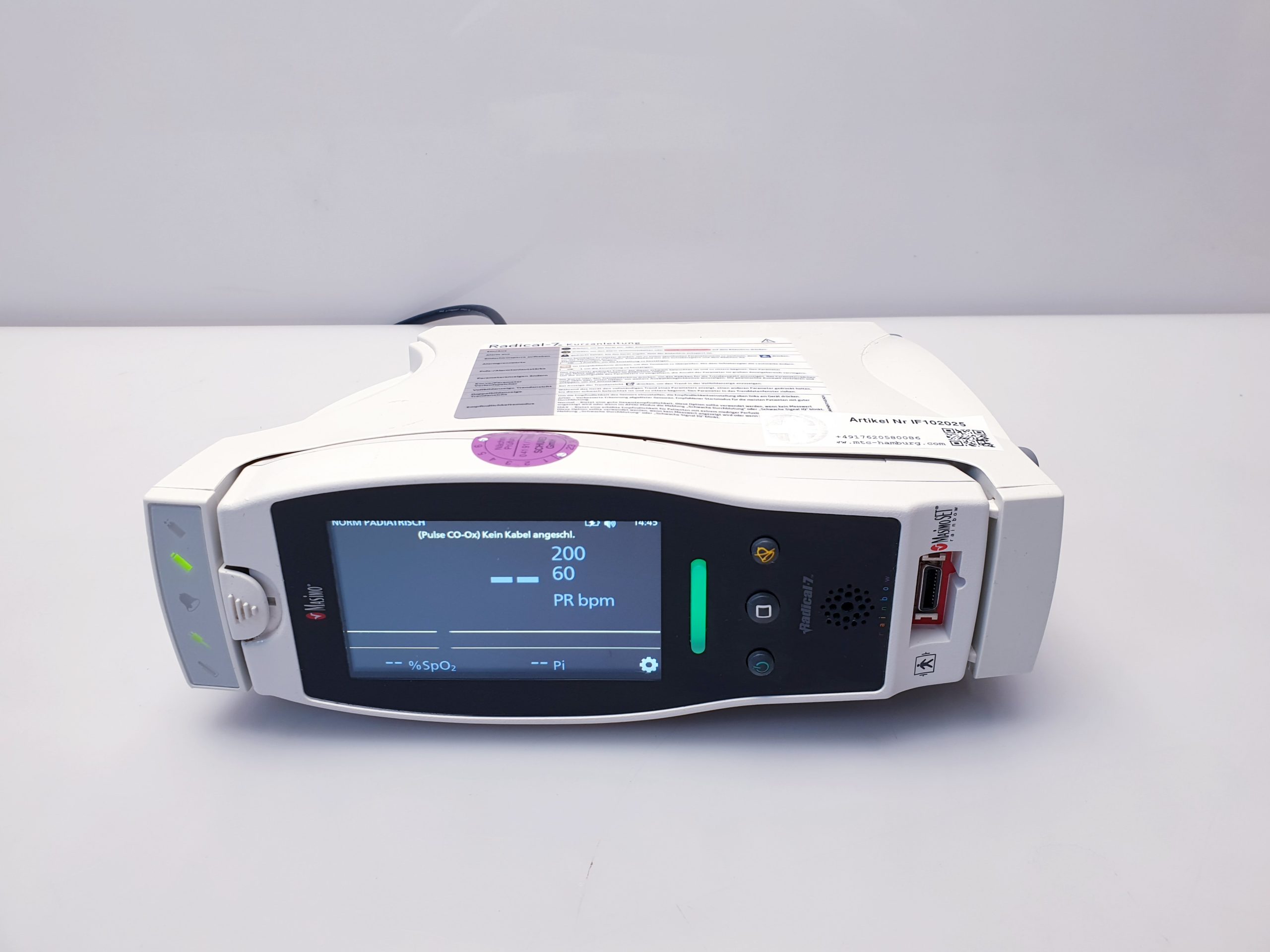 Masimo Radical 7 Masimo Set Radical 7 Bedienteil Signalextraktion Puls CO-Oximeter Patientenmonitor thumbnail 2