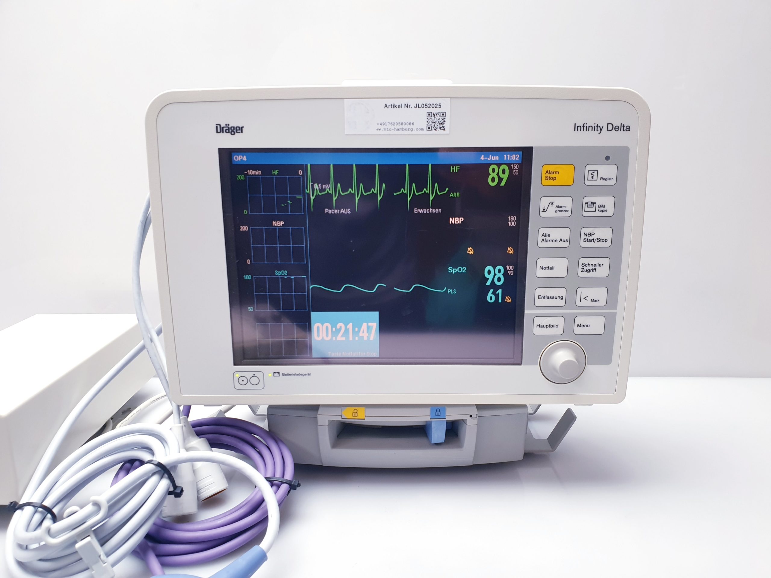 Dräger infinity Delta Patienten Monitor – Überwachungsmonitor thumbnail 9