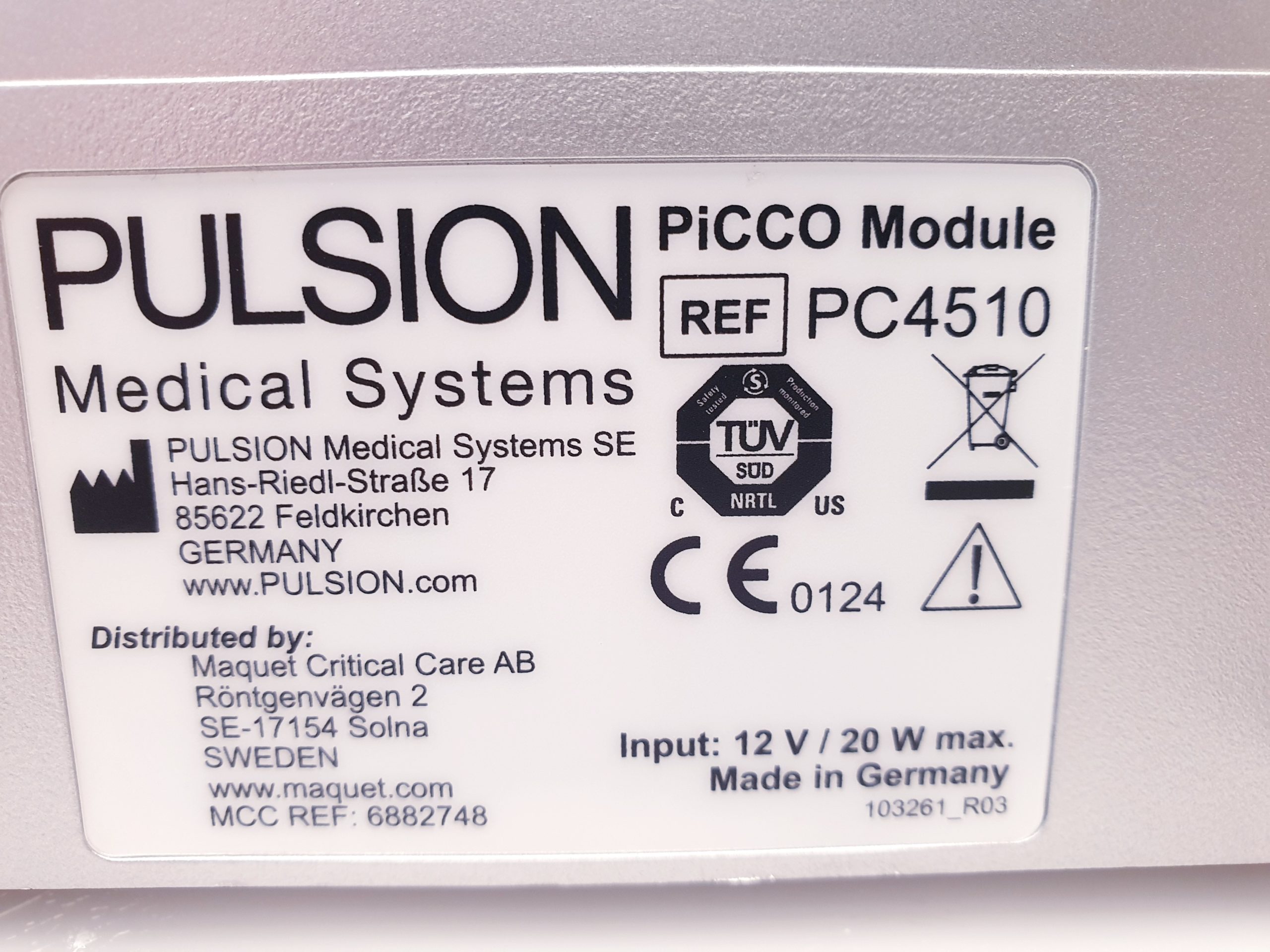 Pulsion PICCO PulsioFlex MODULE PC4510 PC 4510 FÜR PATIENTENMONITOR thumbnail 13