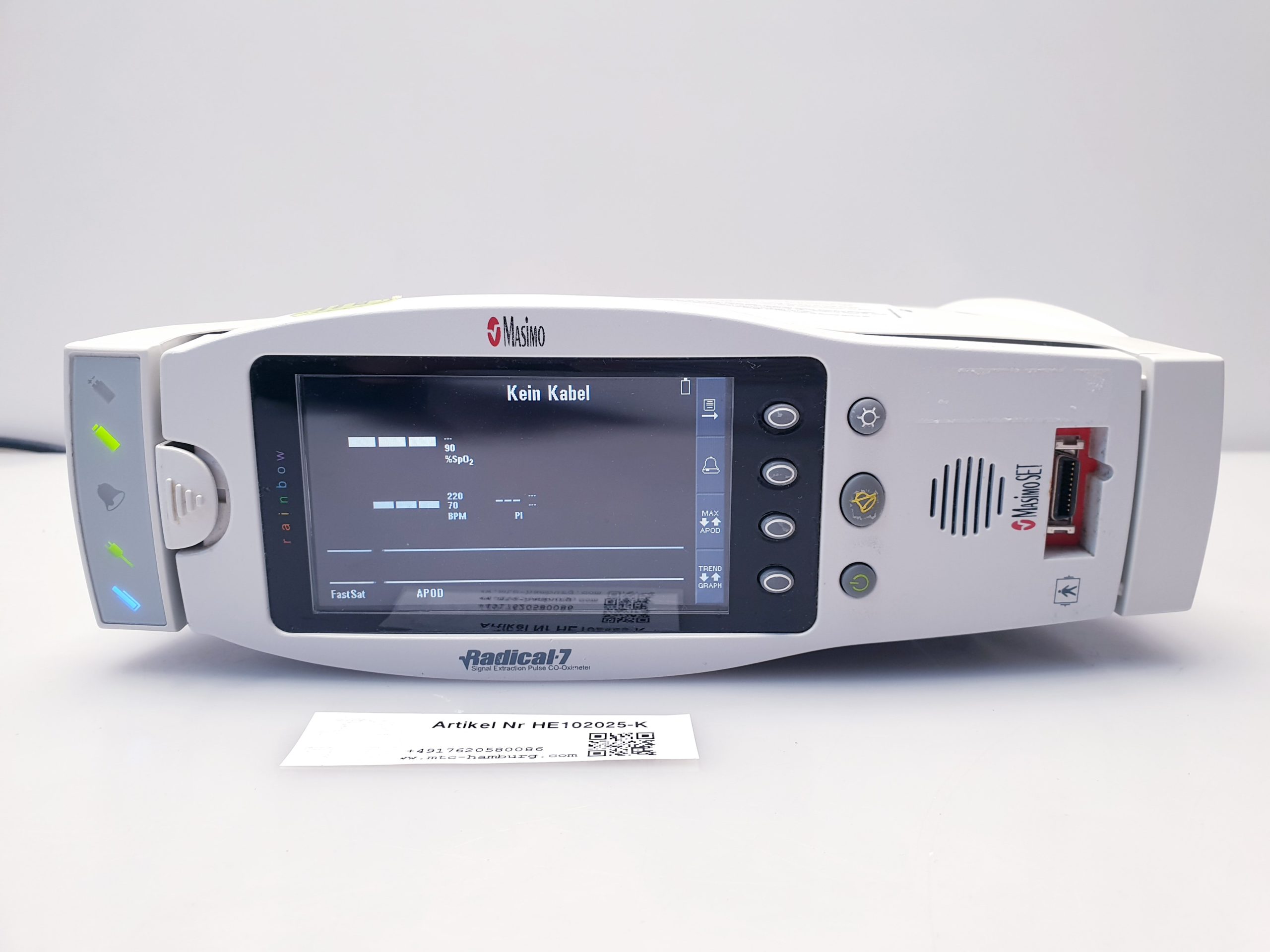 Masimo Set Radical 7 Bedienteil Signalextraktion Puls CO-Oximeter Patientenmonitor — image 1 of 9