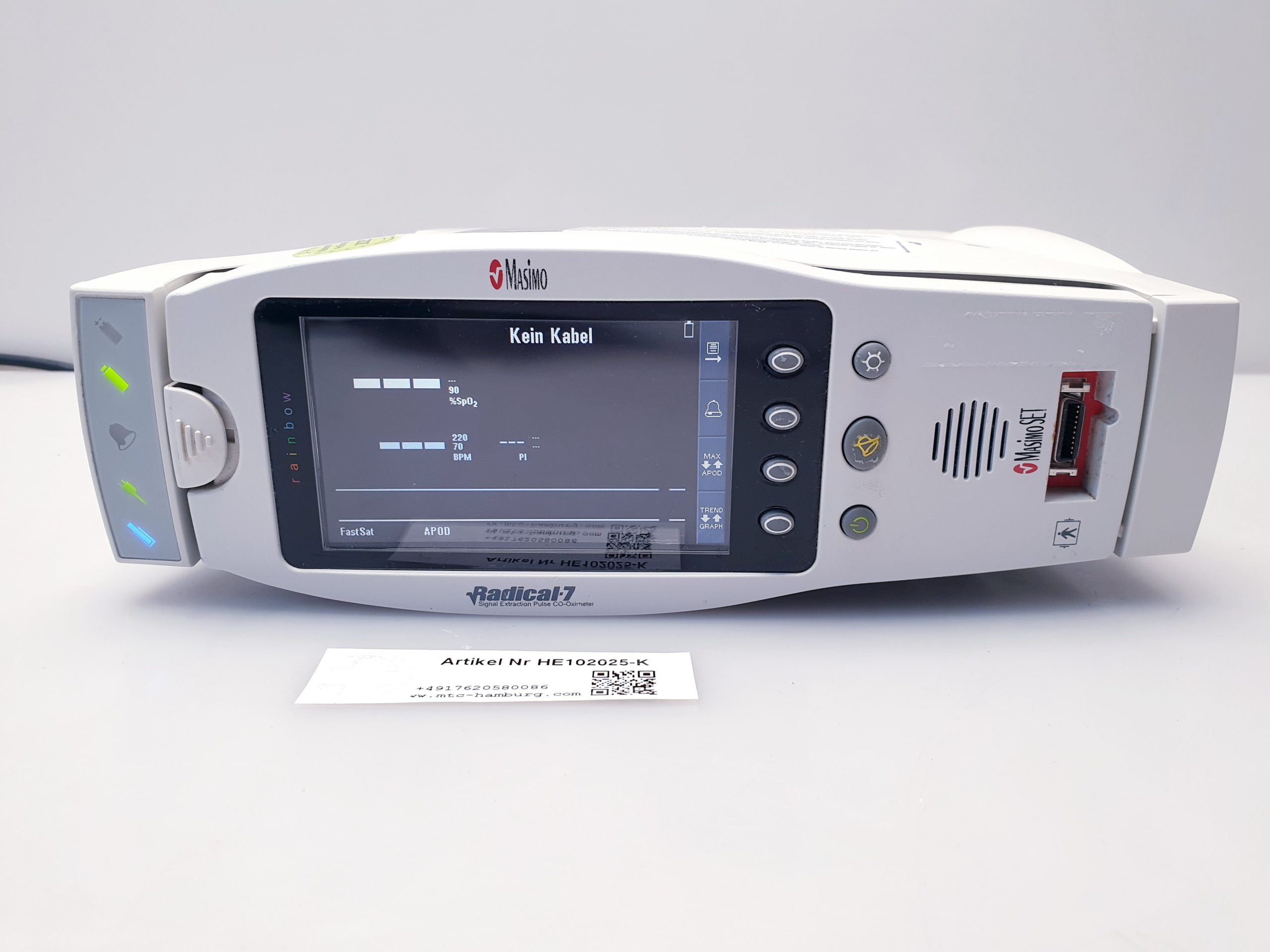 Masimo Set Radical 7 Bedienteil Signalextraktion Puls CO-Oximeter Patientenmonitor thumbnail 8