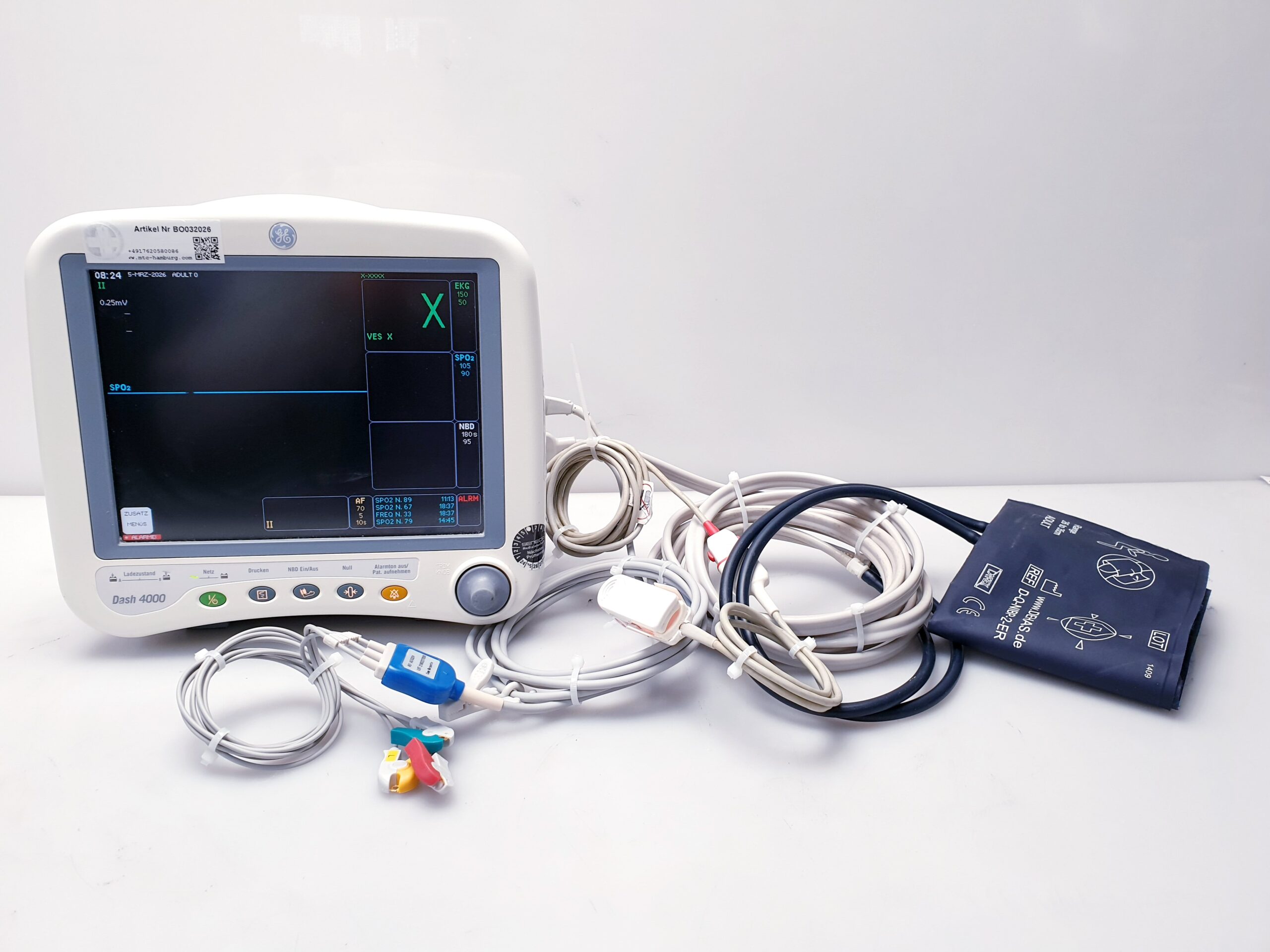 GE Dash 4000 Patientenüberwachungsmonitor Überwachungsmonitor mit SpO2, NiBp thumbnail 10