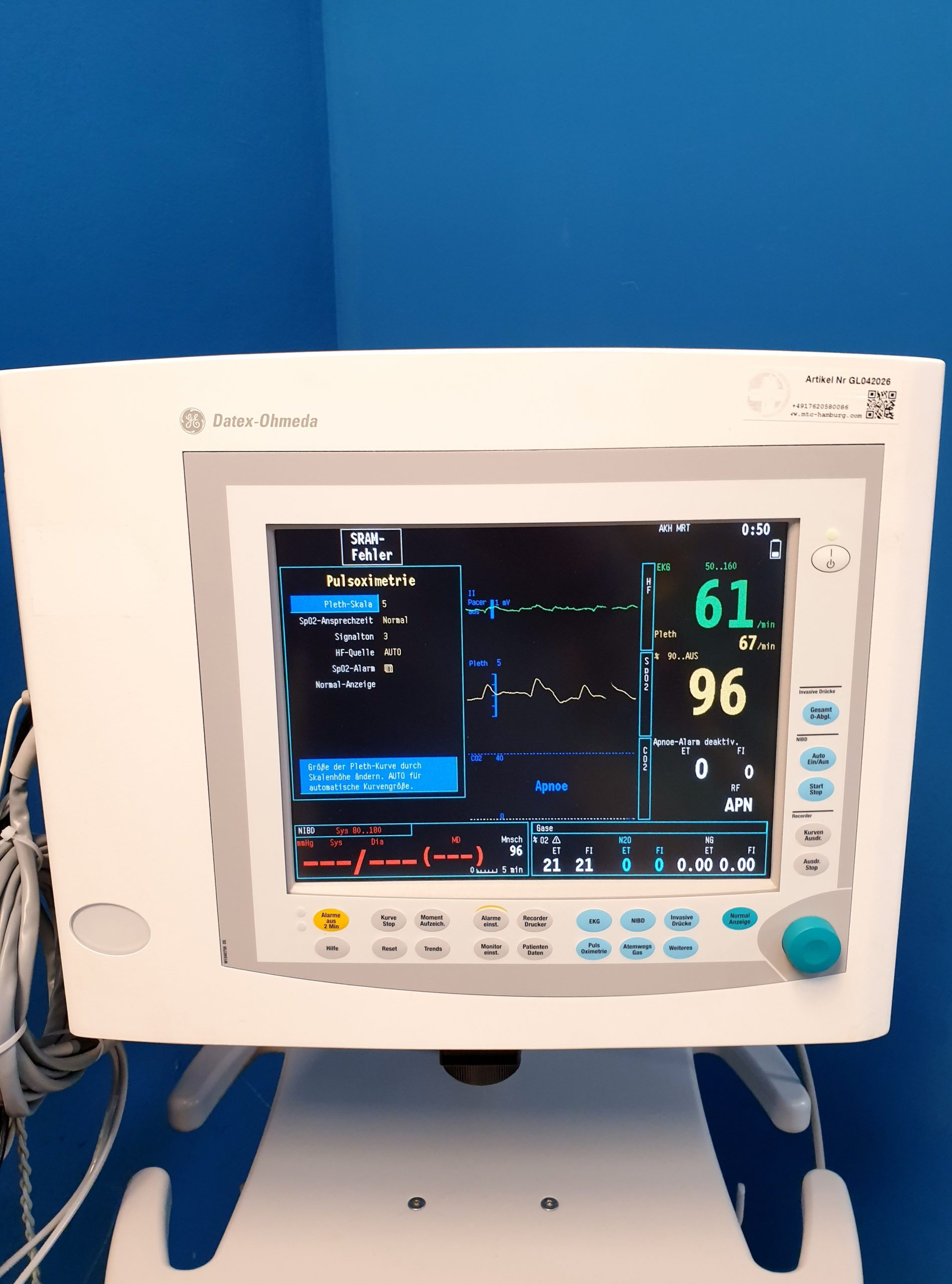 Datex GE N-MRI2-01 MRI Überwachungsmonitor mit Zubehör thumbnail 3