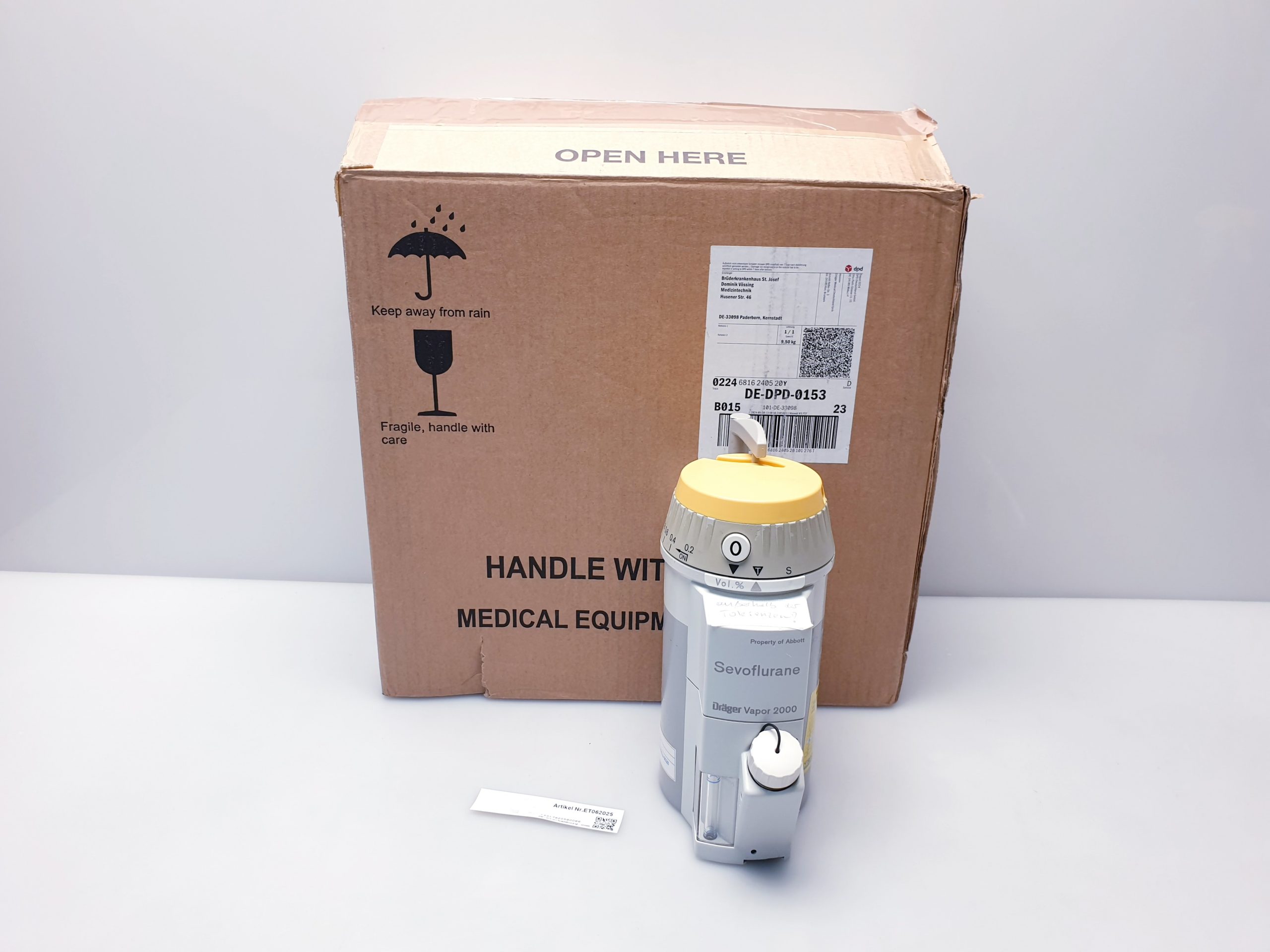 Dräger Vapor 2000 für Sevoflurane Sevorane Vaporiser – Verdampfer thumbnail 2
