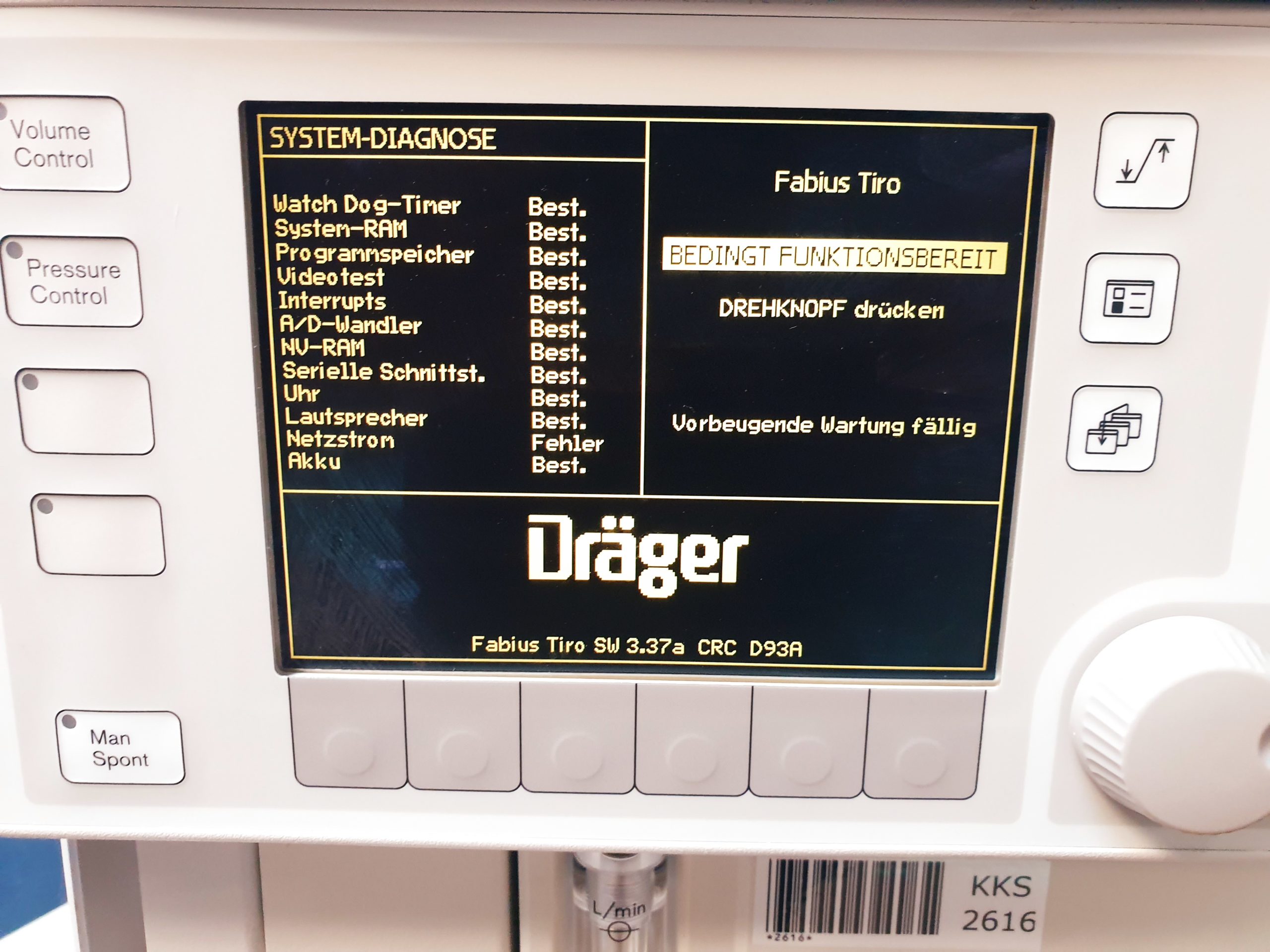 Dräger – Draeger FABIUS TIRO Narkosegerät + Infinity Delta – Fahrbar DOM 2008 thumbnail 2