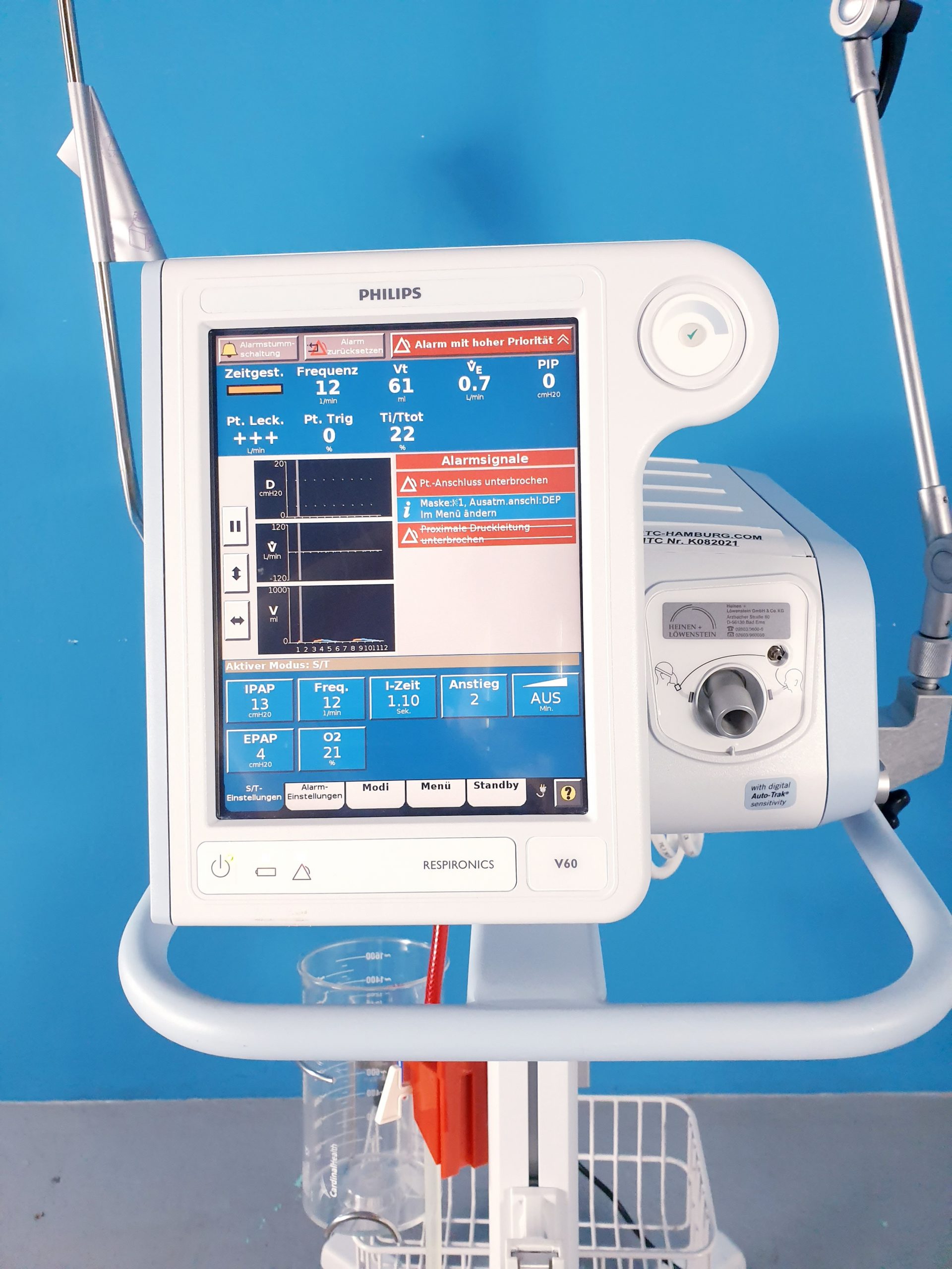 Philips Respironics V60 // V 60 Beatmungsgerät Fahrbar – auf Fahrbarem Gestell thumbnail 2