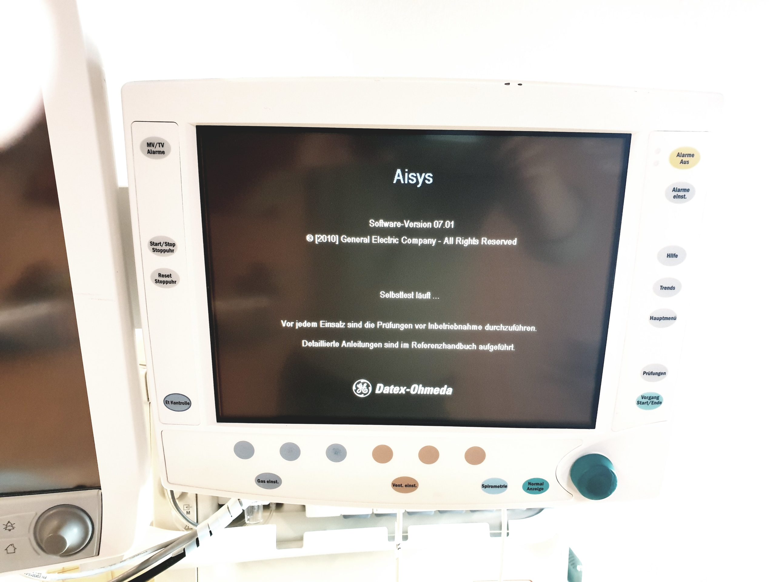GE Datex Ohmeda Aisys Narkosegerät SW 07.01 + Carescape B850 CO2 Monitor + E-CAiOV; …. Aneasthesia machine thumbnail 5