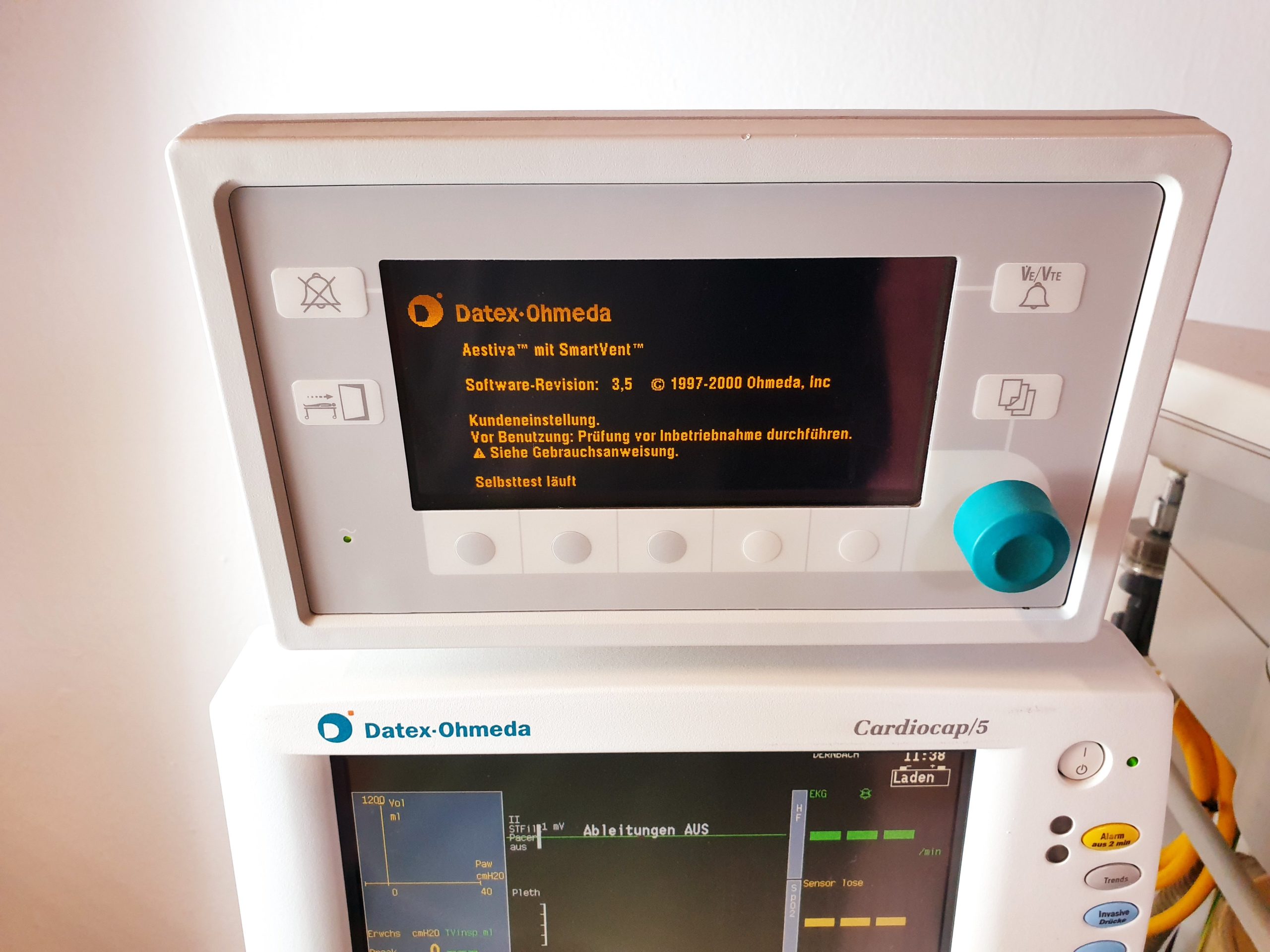 Datex Ohmeda Aestiva/5 / Aestiva 5 mit TEC7 Sevoflurane + Cardiocap 5 Anästhesiemonitor Gasmonitor thumbnail 5