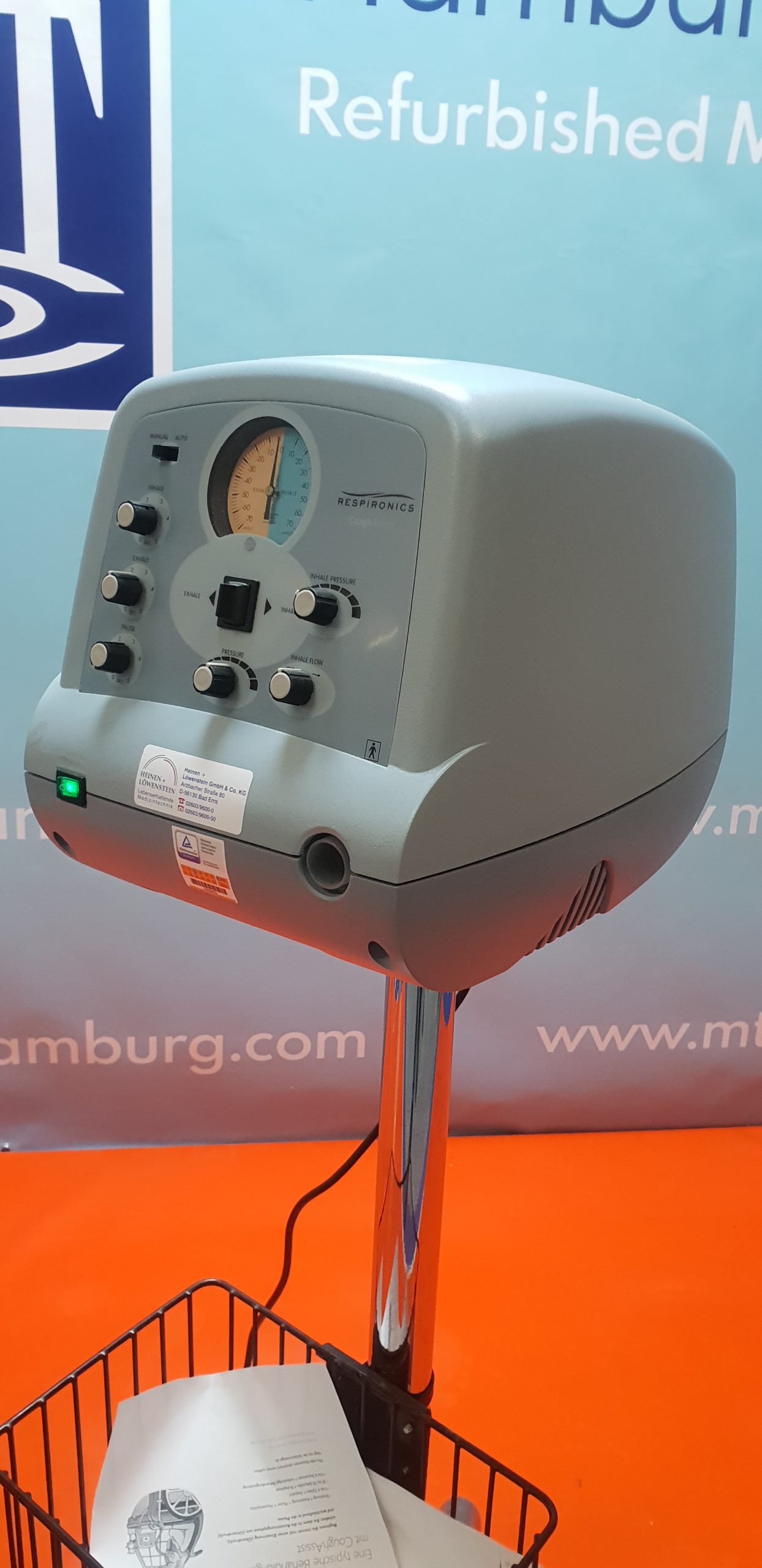 Cough Assist CA-3200 Respironics Insufflator auf fahrbarem Gestell // Rollbar thumbnail 2