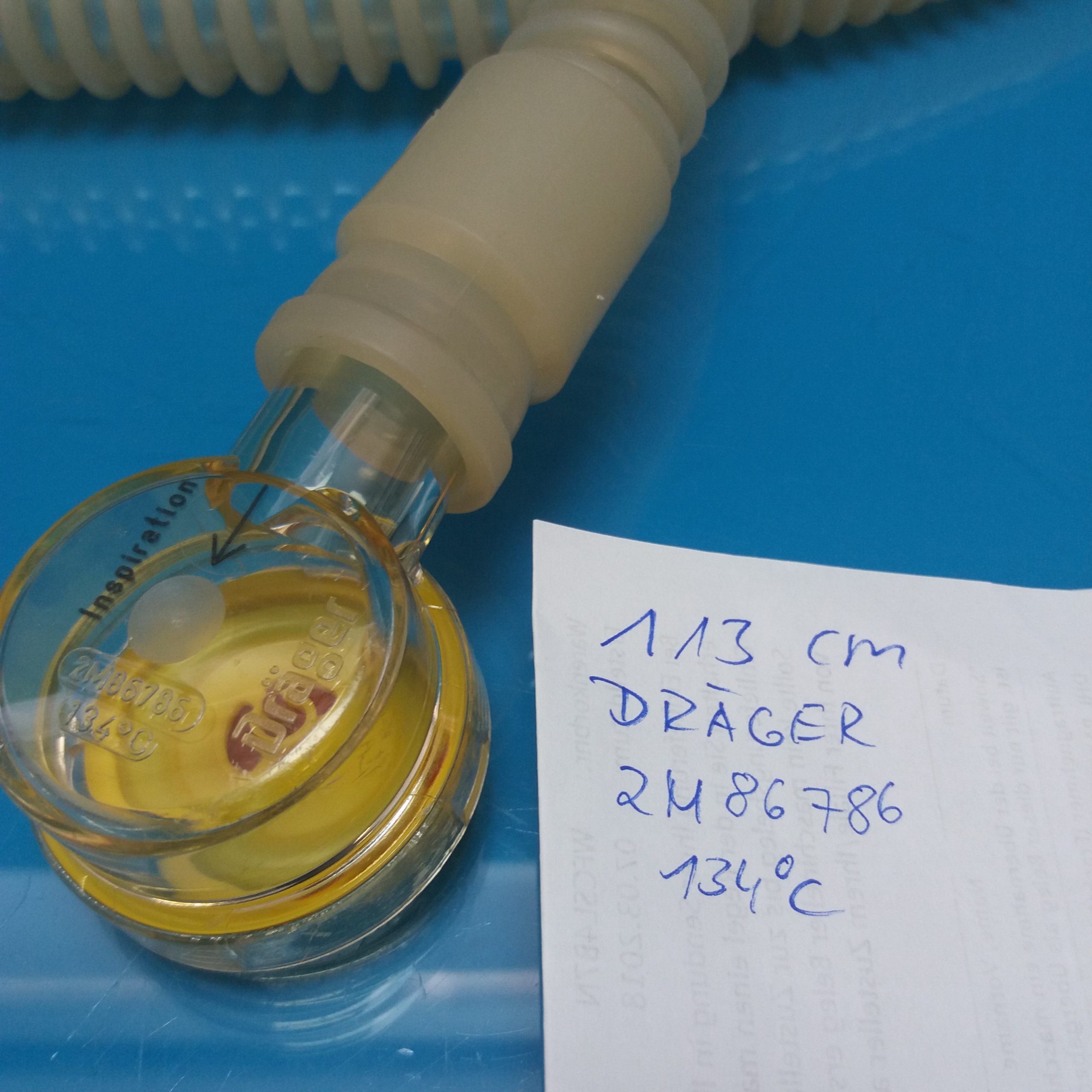 Dräger Silikonschlauch mit 2M86786 ventil für Oxylog Notfallbeatmungsgerät thumbnail 3