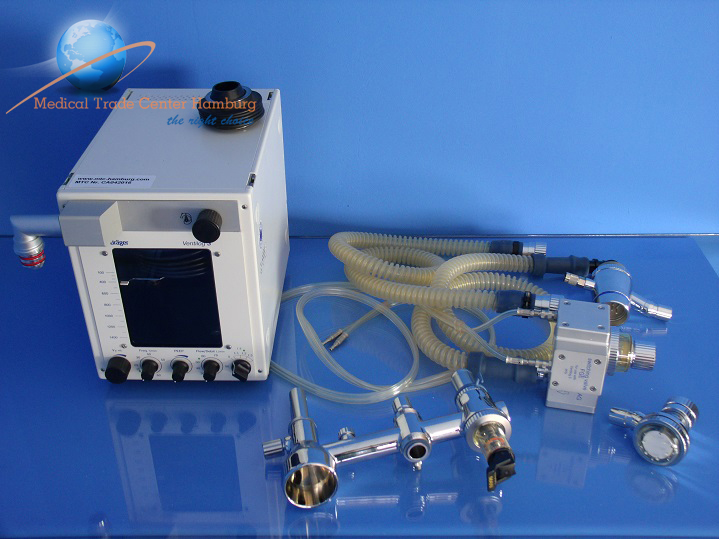 Dräger Ventilog 3 Beatmungsgerät mit FGE-Umschaltventil und Kreisteil — image 1 of 2