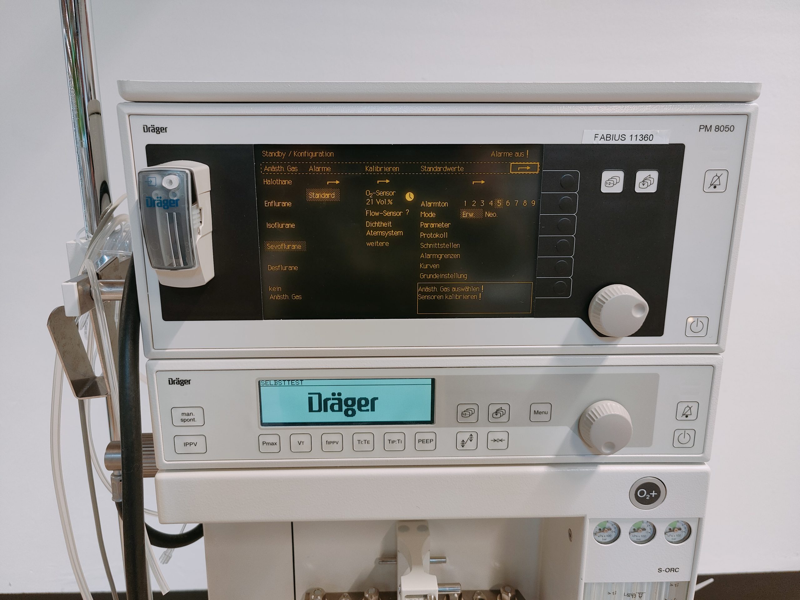 Dräger Fabius Narkosegerät mit PM 8050 Gasmonitor SW: 04.00 – thumbnail 2