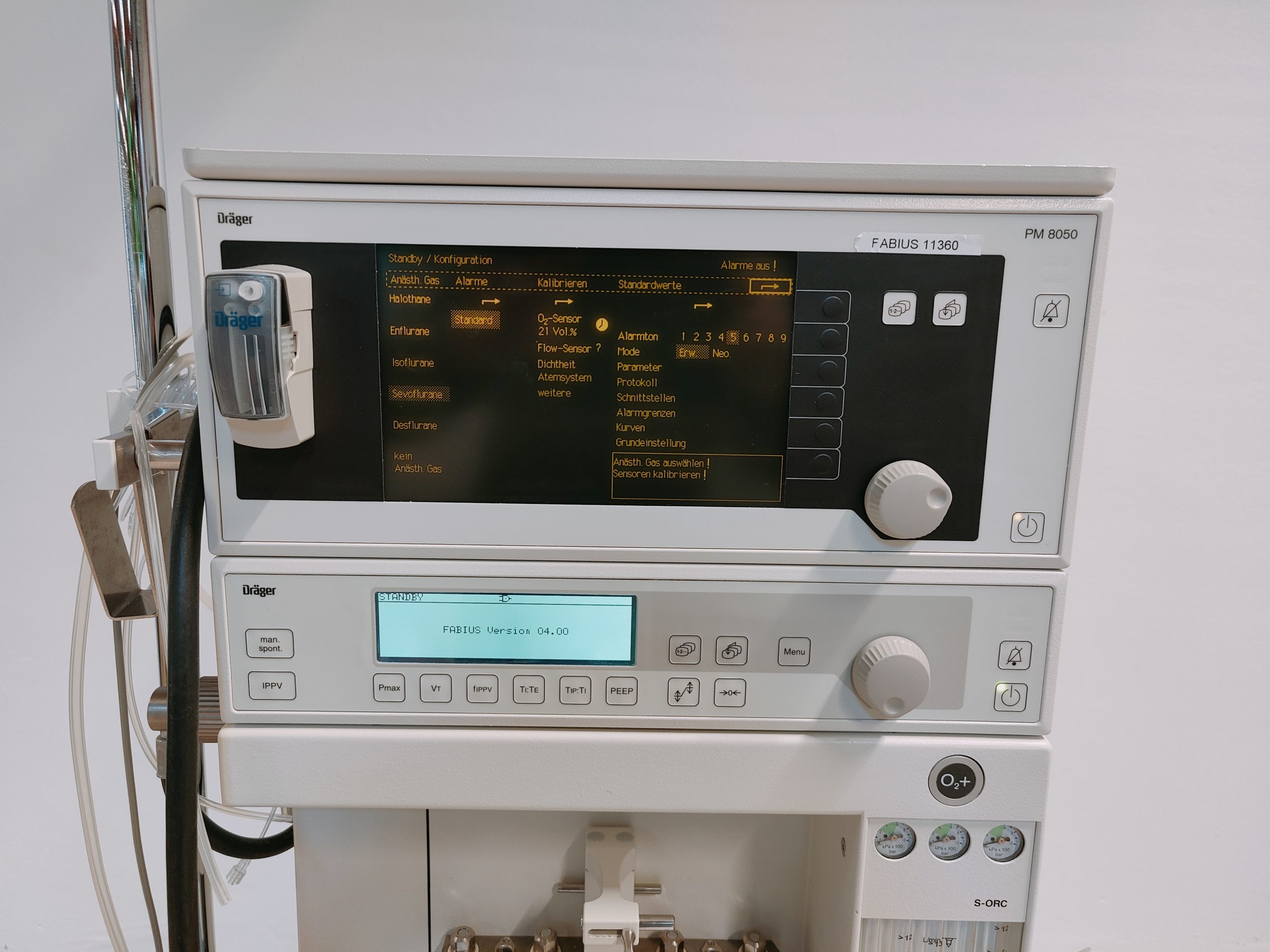Dräger Fabius Narkosegerät mit PM 8050 Gasmonitor SW: 04.00 – thumbnail 4
