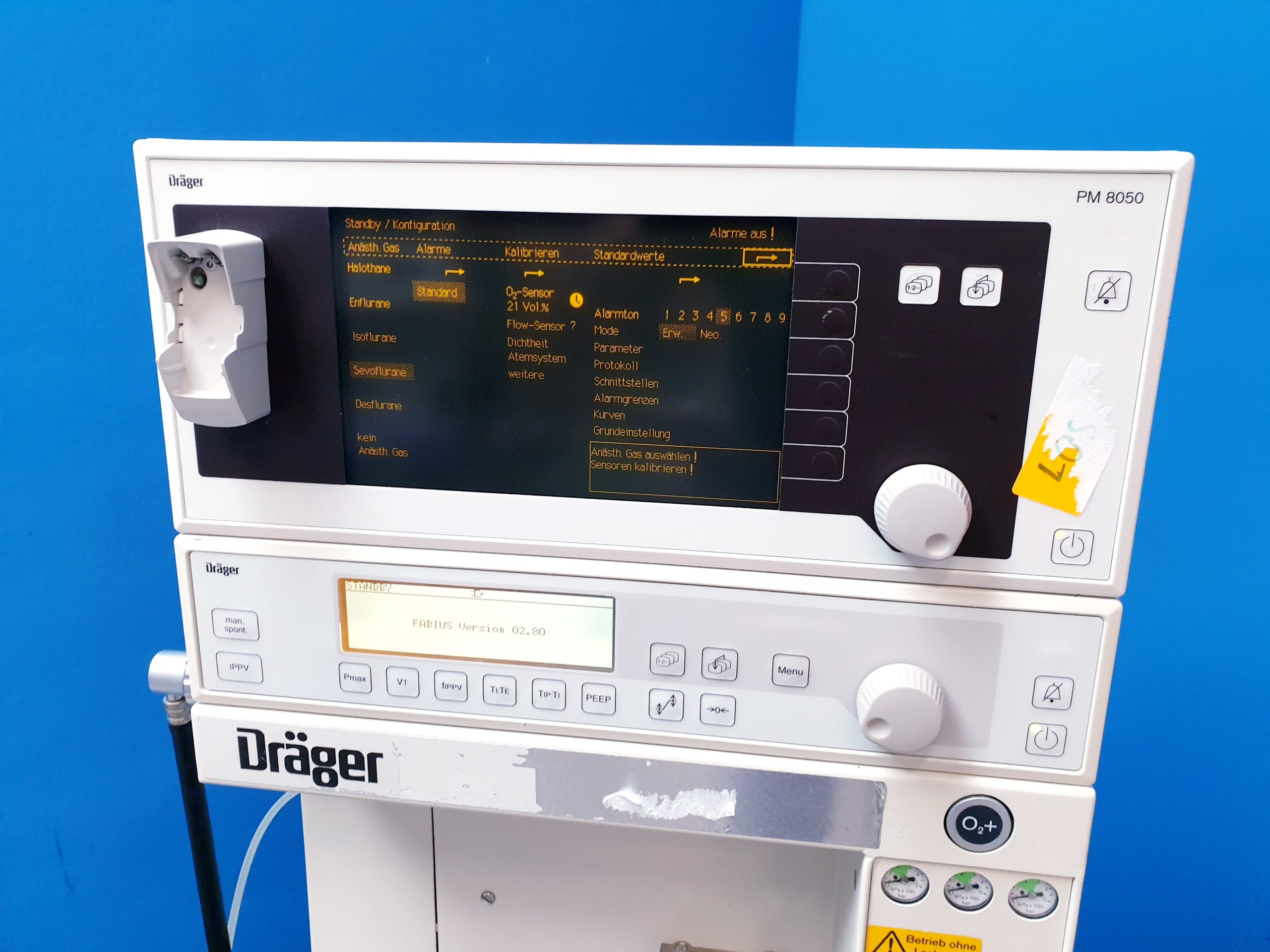 Dräger Fabius Narkosegerät mit PM 8050 Gasmonitor SW: 02.80 3 Gasig thumbnail 2