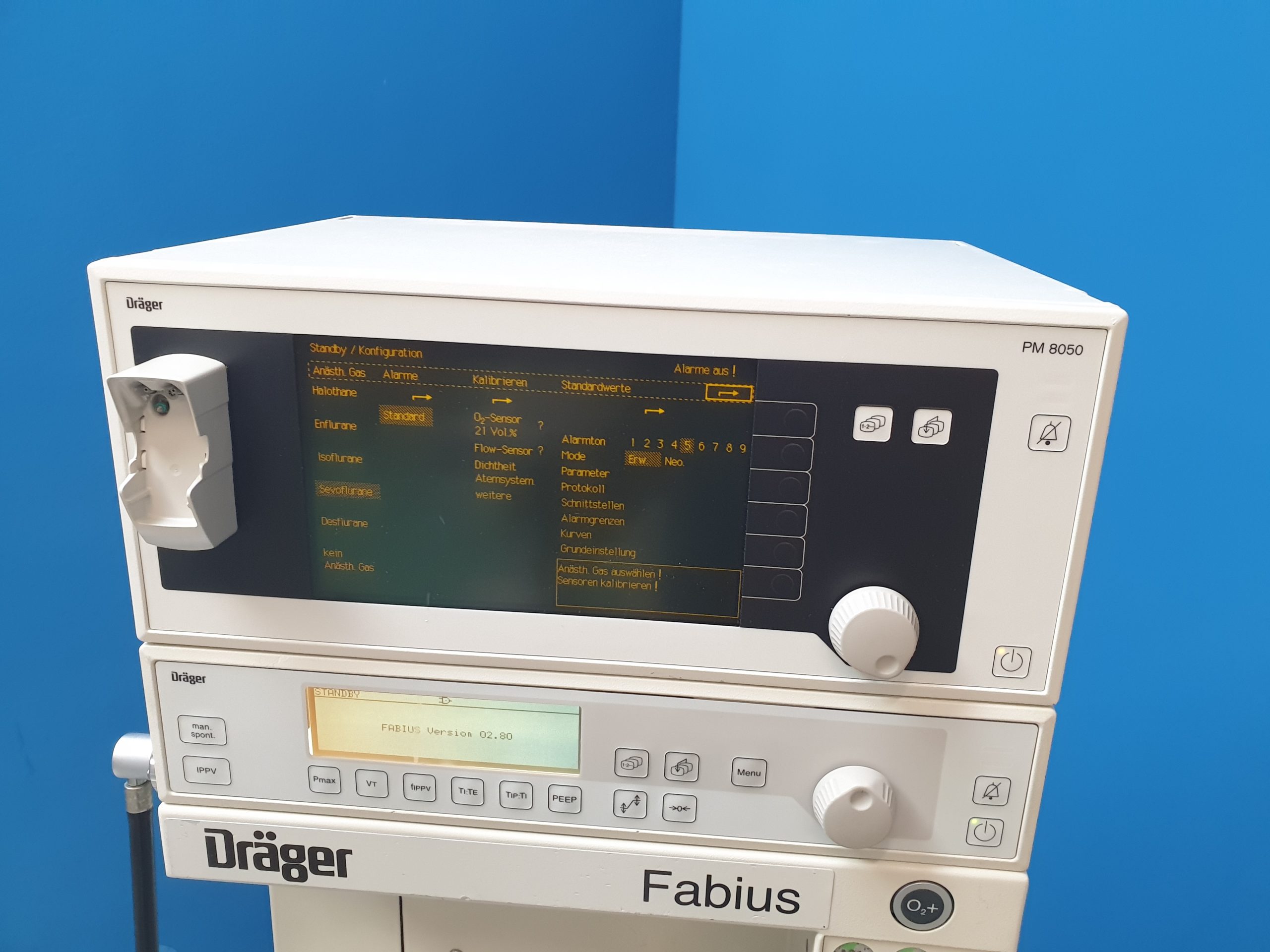 Dräger Fabius Narkosegerät mit PM 8050 Gasmonitor SW: 02.80 – thumbnail 4