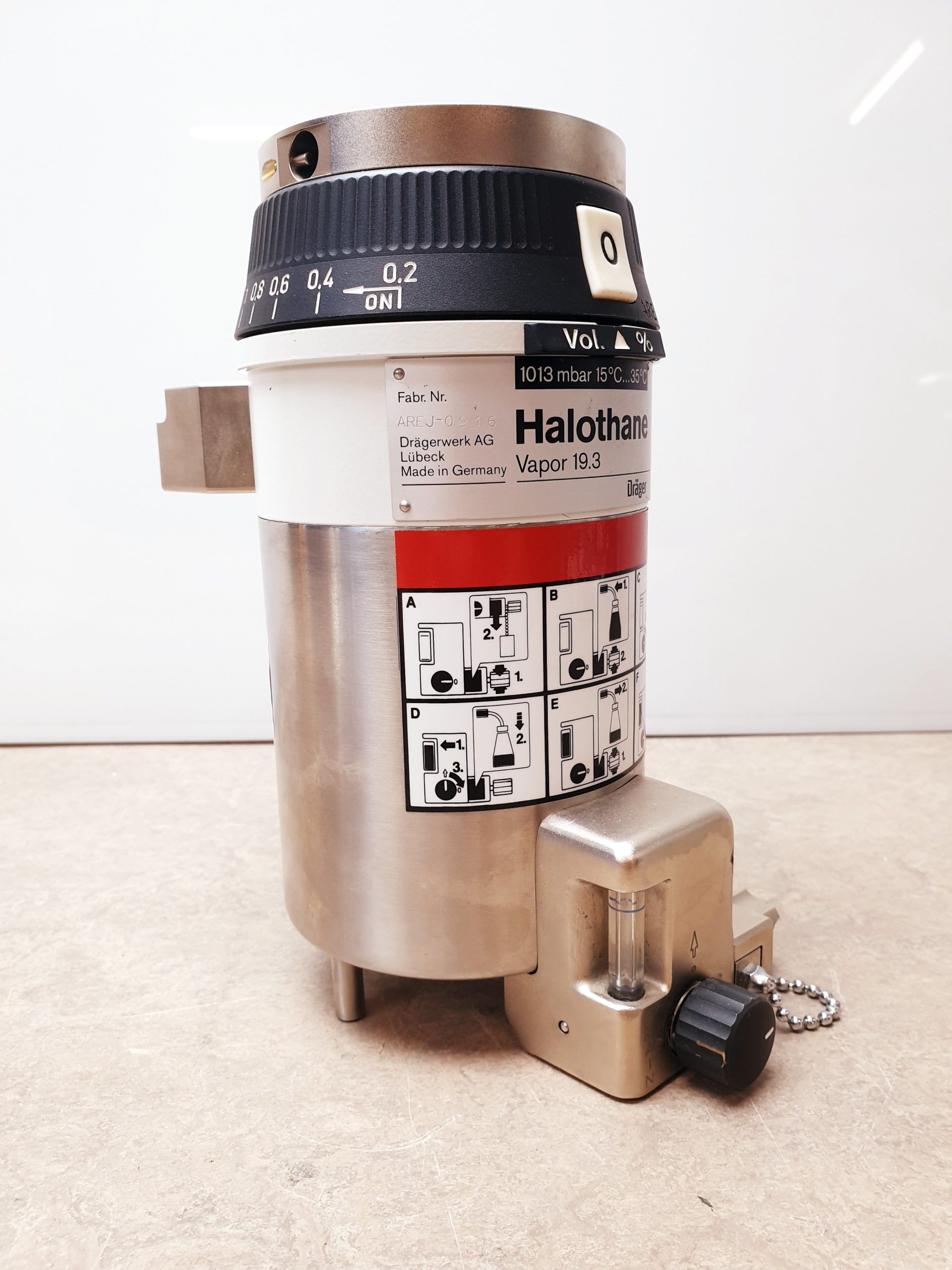 Dräger Draeger Halothane Vapor 19.3 Vaporiser Narkosemittelverdampfer thumbnail 3