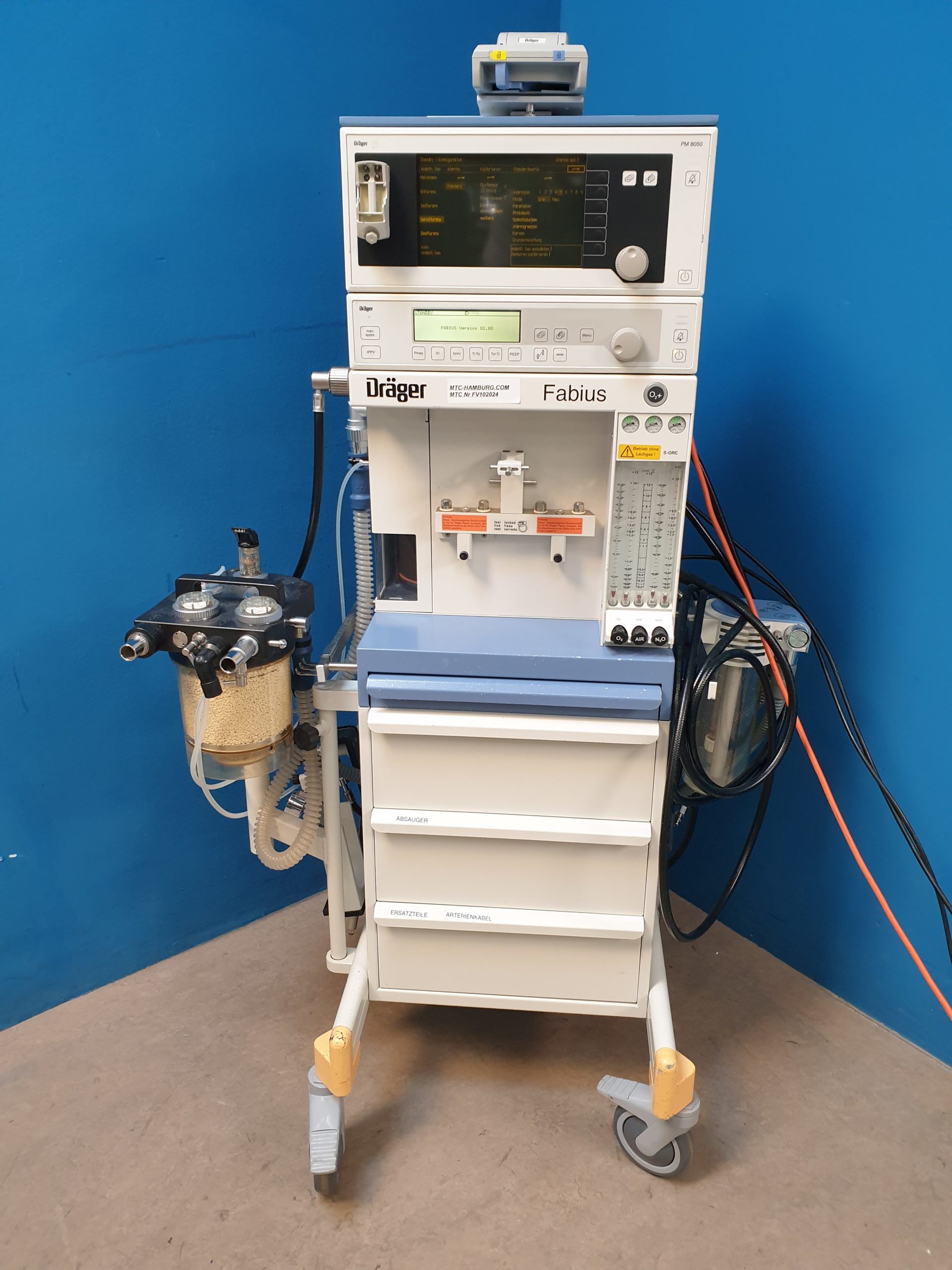 Dräger Fabius Narkosegerät mit PM 8050 Gasmonitor – FAHRBAR thumbnail 14