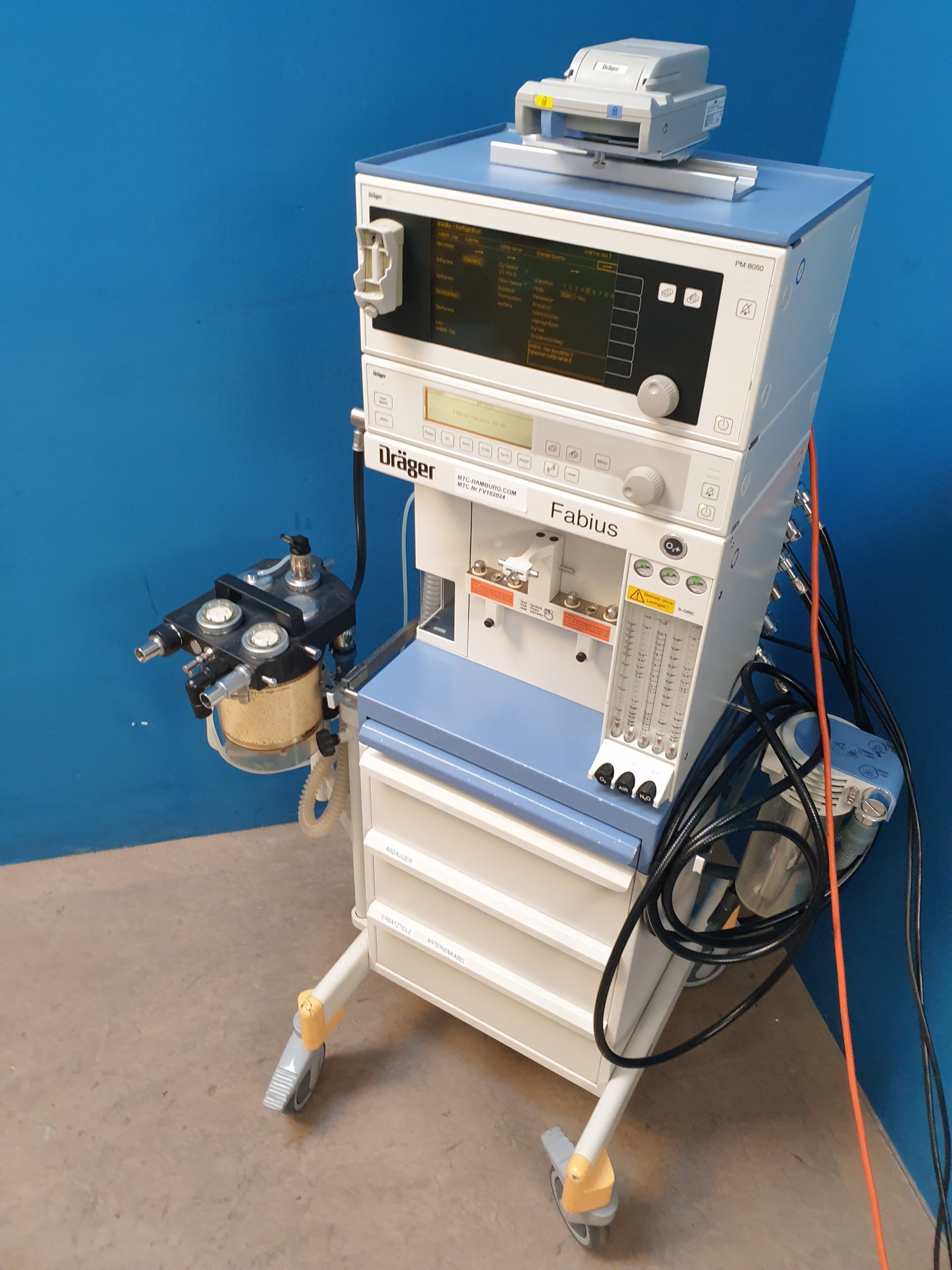 Dräger Fabius Narkosegerät mit PM 8050 Gasmonitor – FAHRBAR thumbnail 15