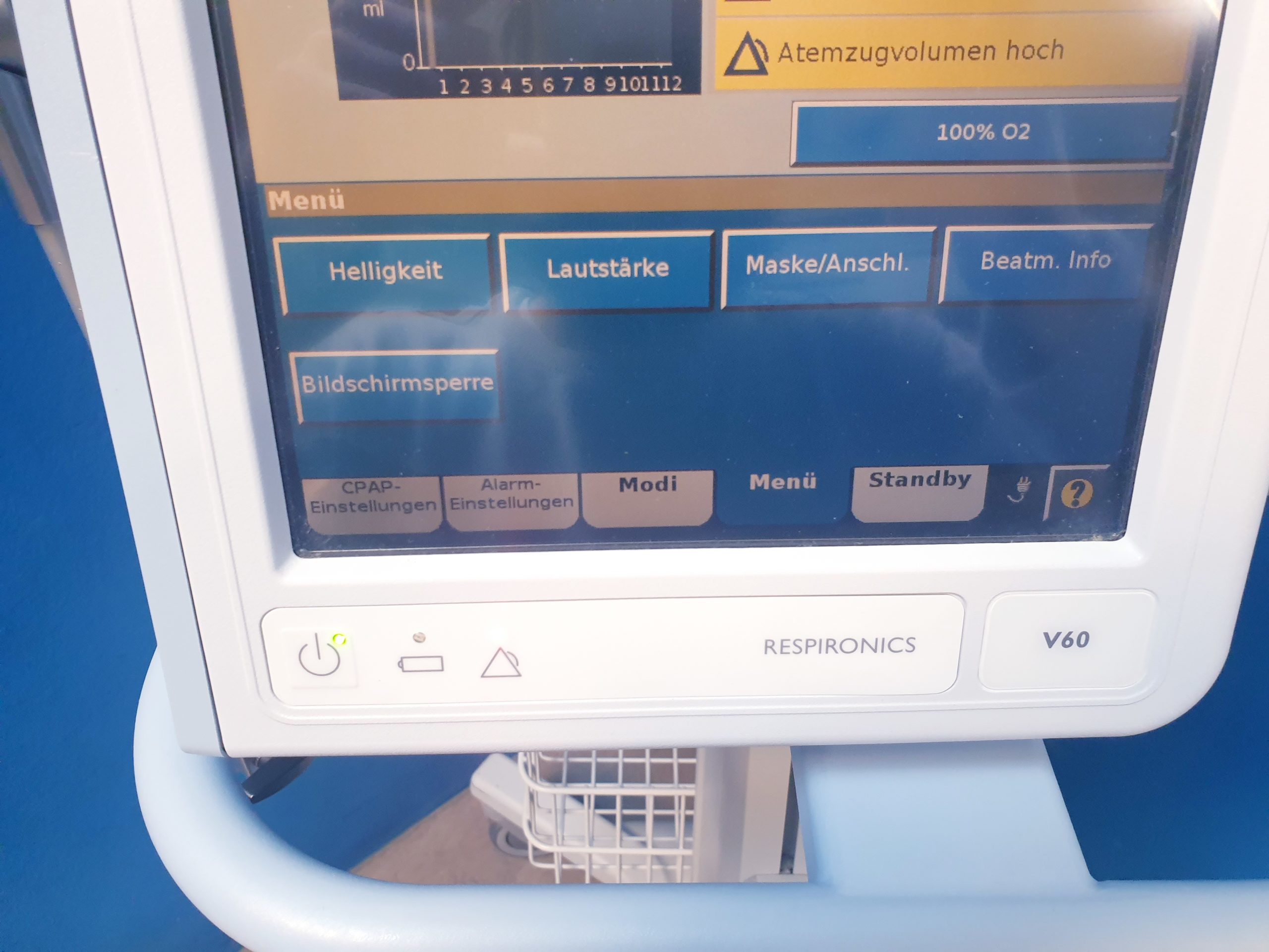 Philips Respironics V60 V 60 Beatmungsgerät Fahrbar – auf Fahrbarem Gestell thumbnail 4