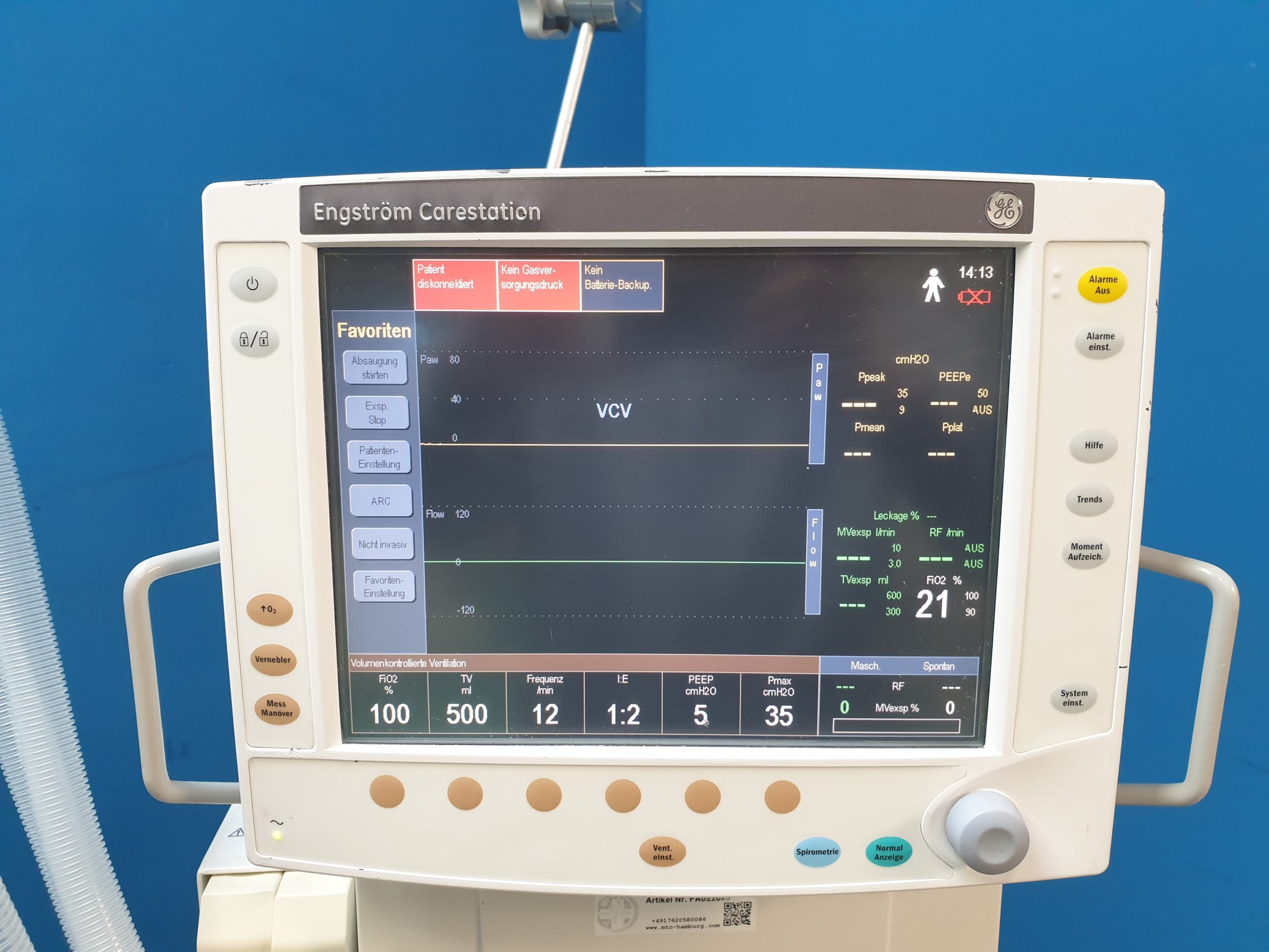 GE Engström Carestation Ventilator thumbnail 20
