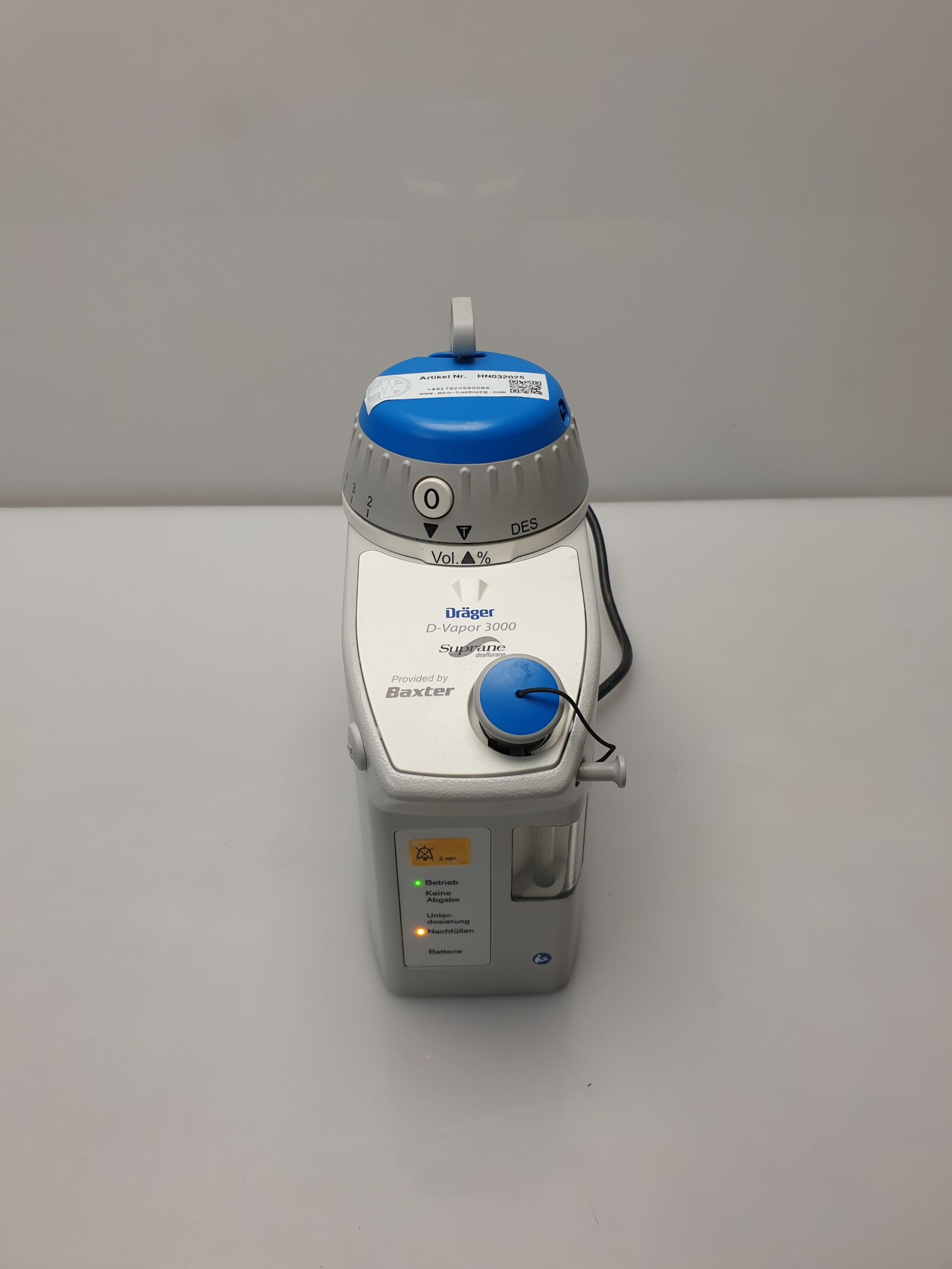 Baxter Suprane Desflurane Drager D-Vapor 3000 Vaporiser thumbnail 2