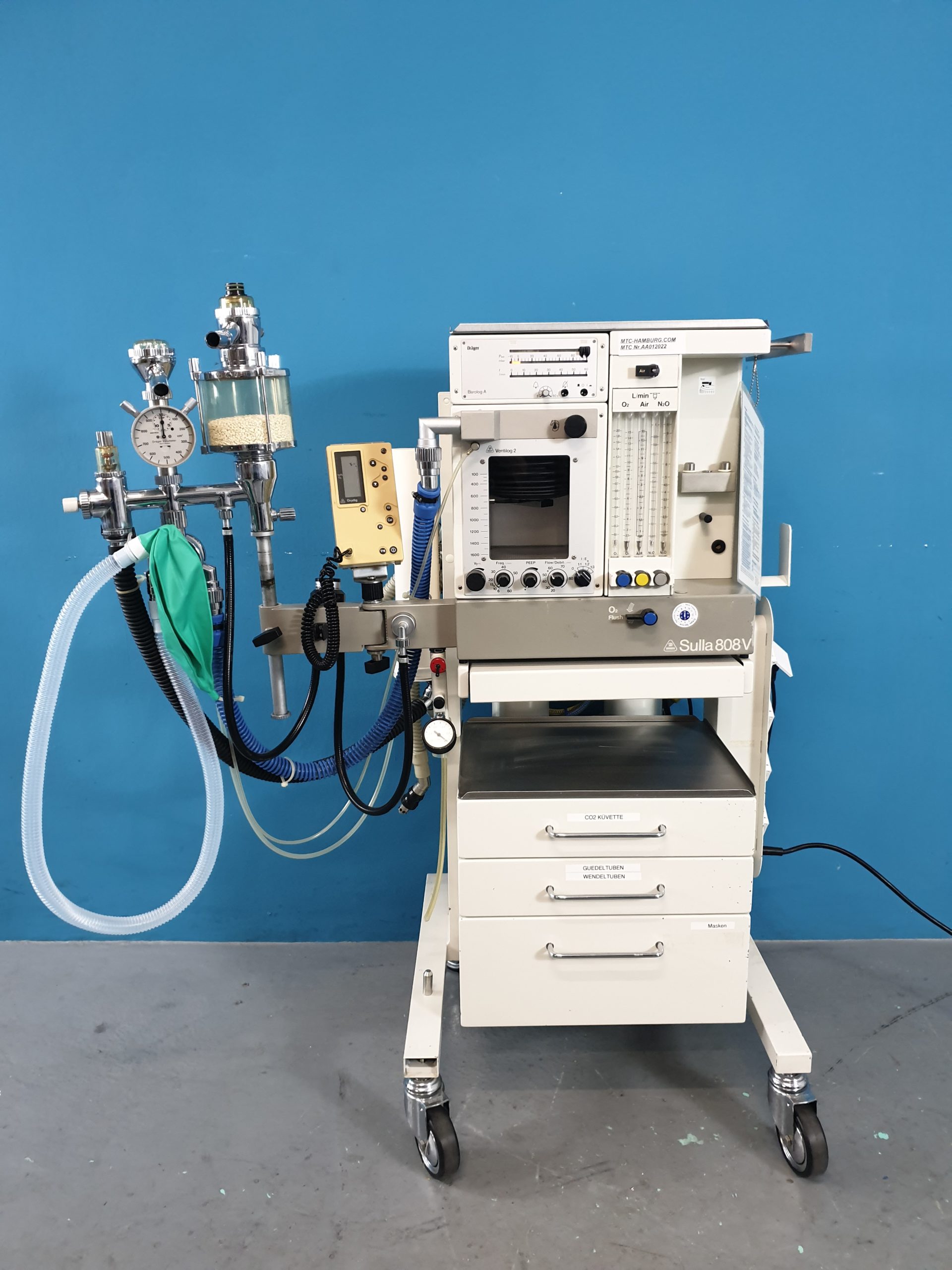 Dräger Sulla 808V // 808 V Narkosegerät, Kreisteil, Ventilog 2, Barolog, Spirolog, Oxisat2 — image 1 of 1