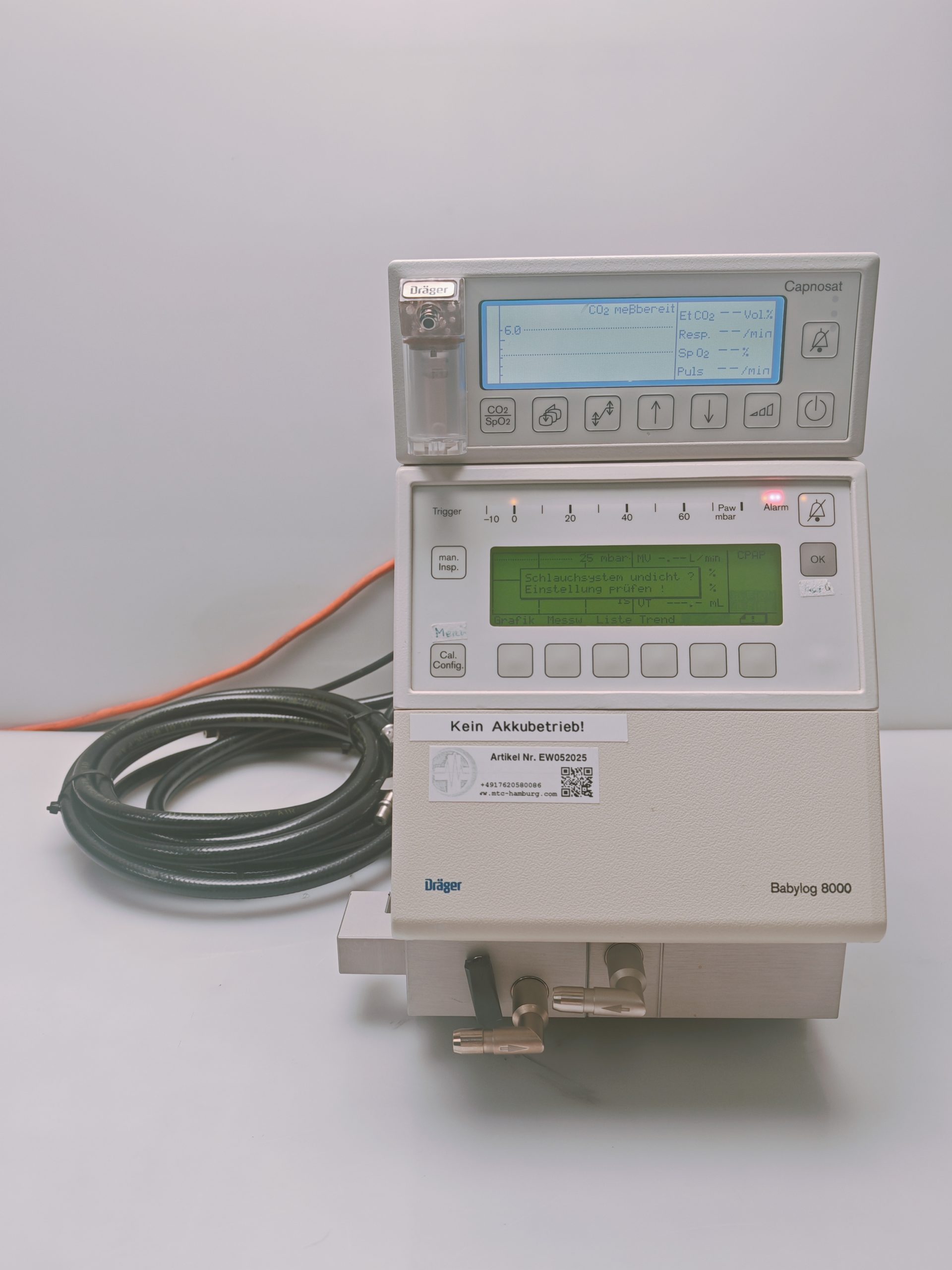 Dräger Drager Babylog 8000 + Capnostat – Beatmungsgerät thumbnail 2