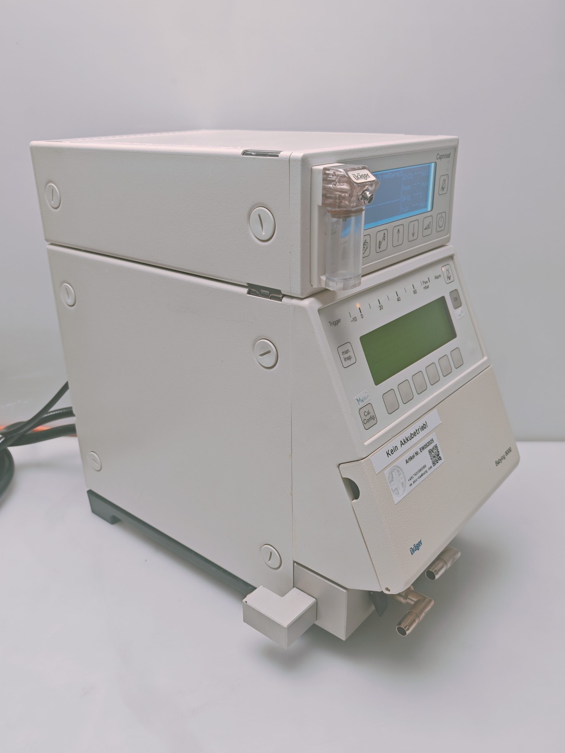 Dräger Drager Babylog 8000 + Capnostat – Beatmungsgerät thumbnail 9
