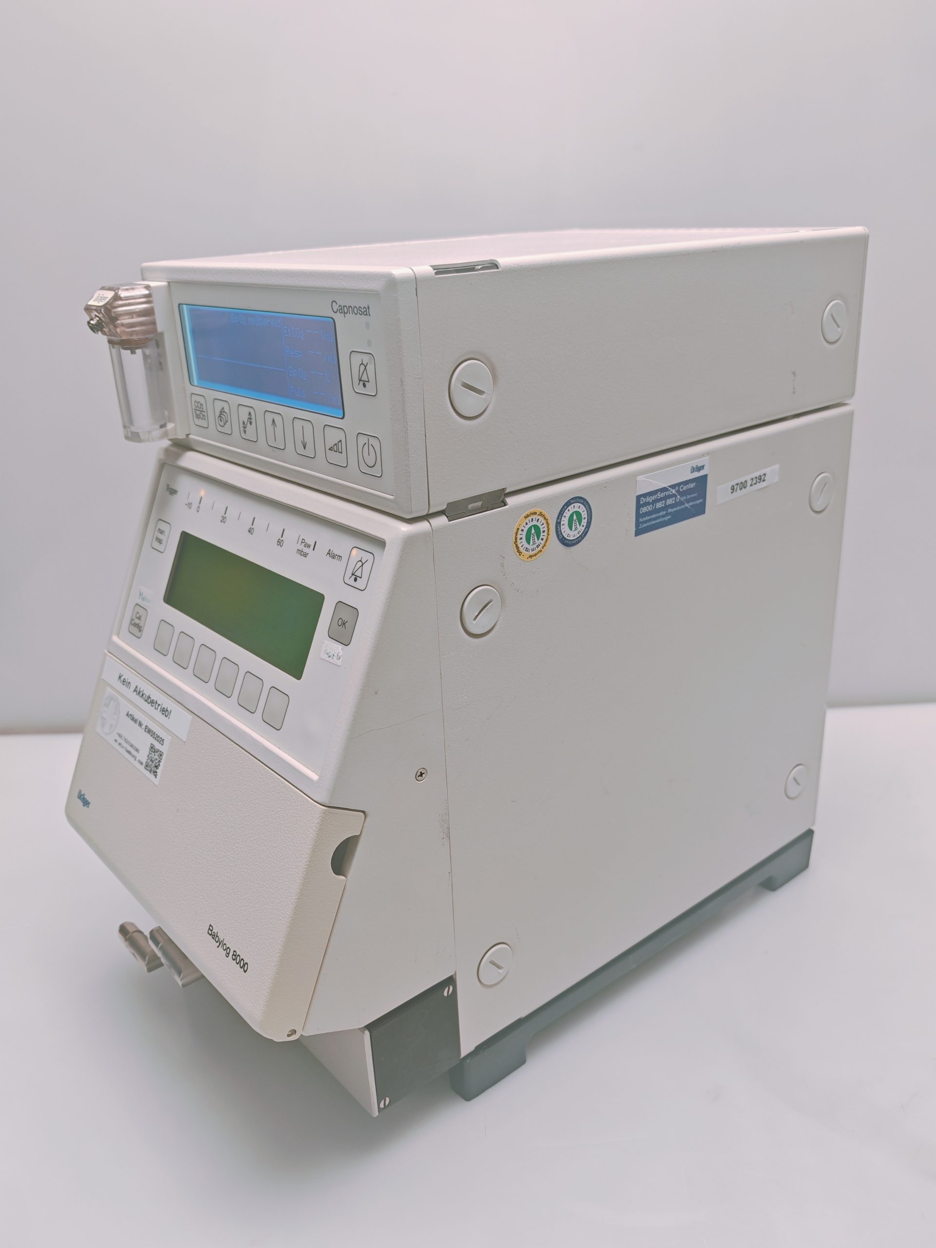 Dräger Drager Babylog 8000 + Capnostat – Beatmungsgerät thumbnail 11