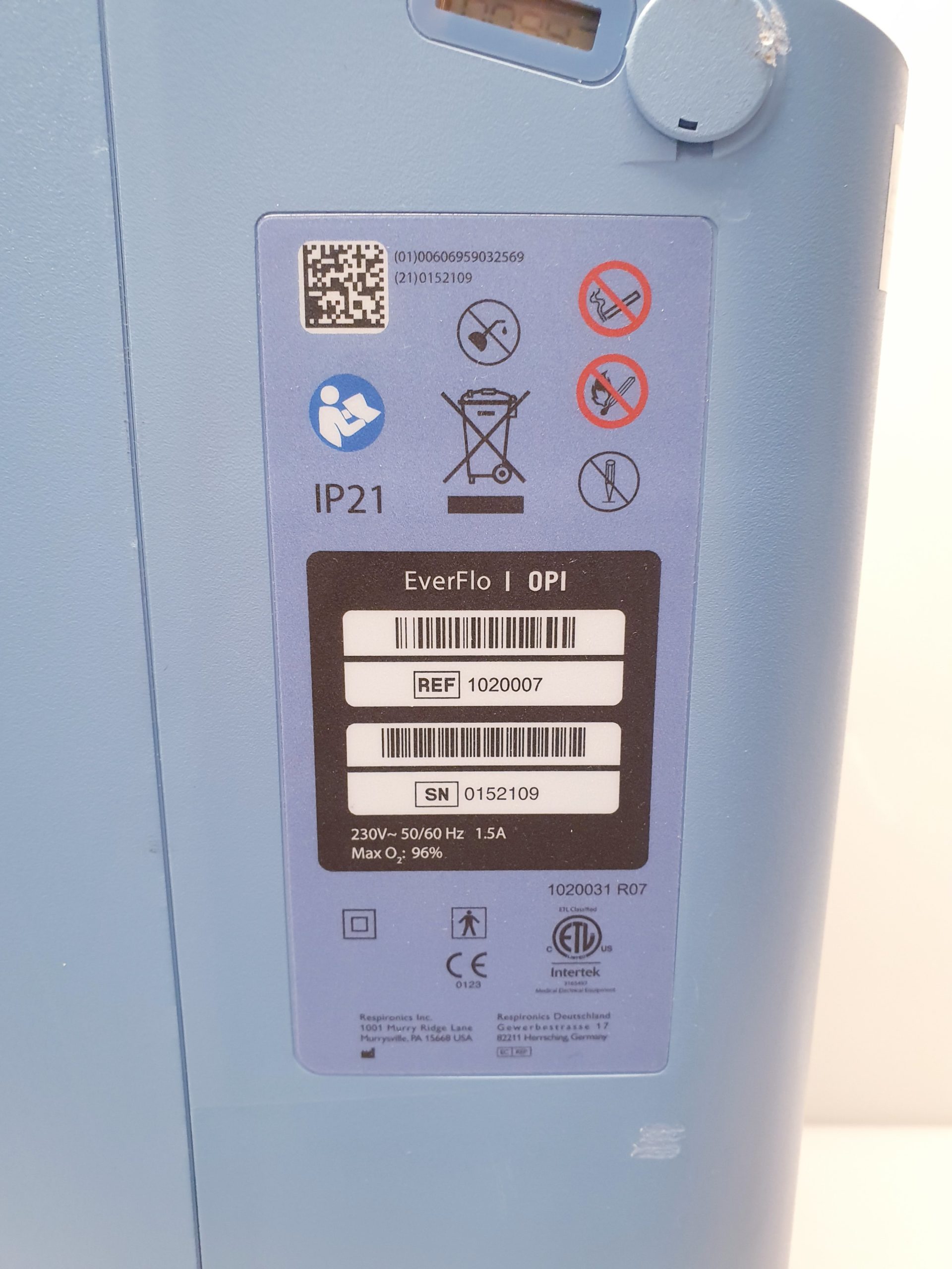 Philips Respironic Ever flo intl Opi Sauerstoffkonzentrator thumbnail 11