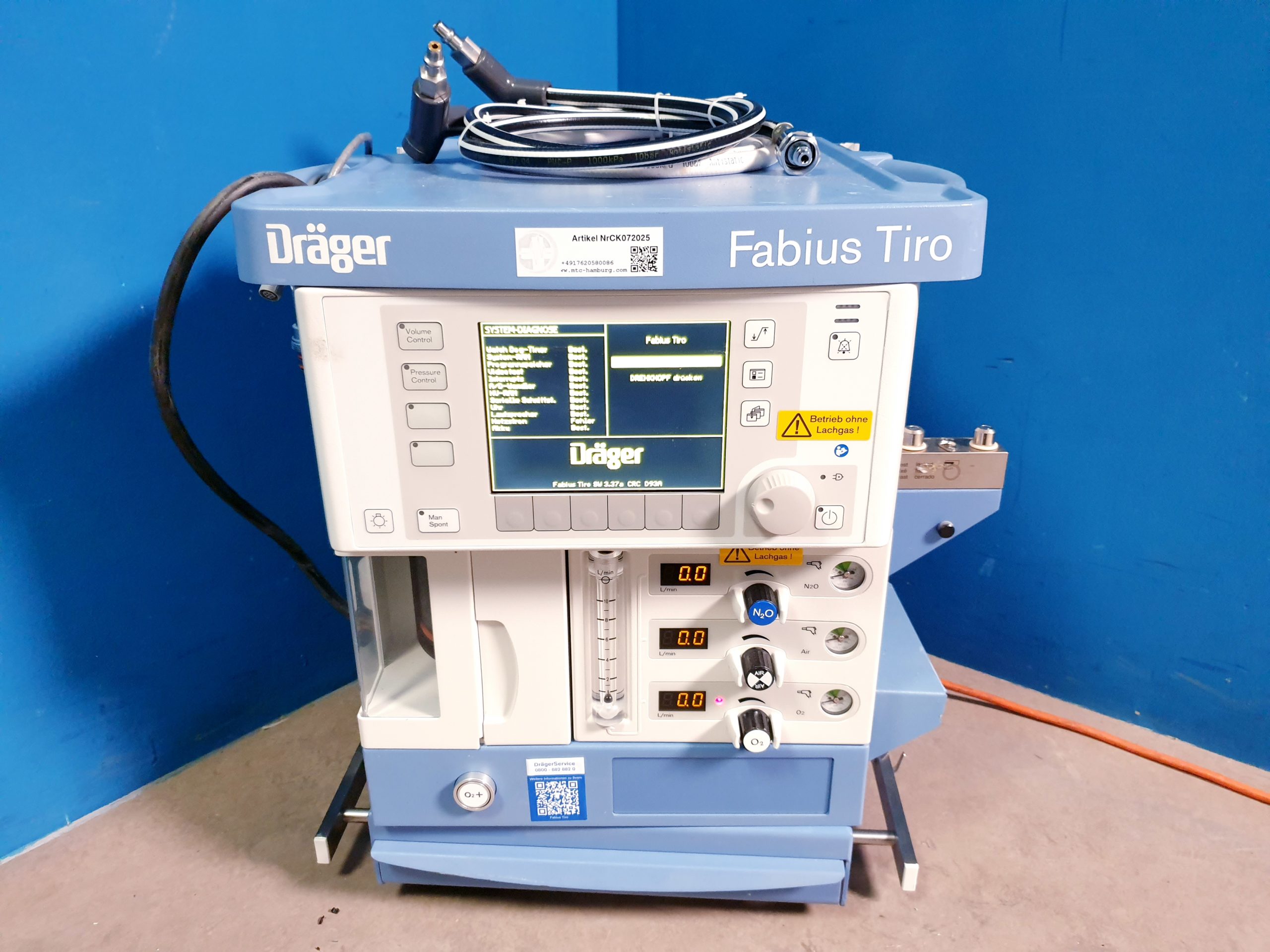 Dräger Fabius Tiro – Narkosegerät – Tischgerät ohne Kreisteil — image 1 of 10