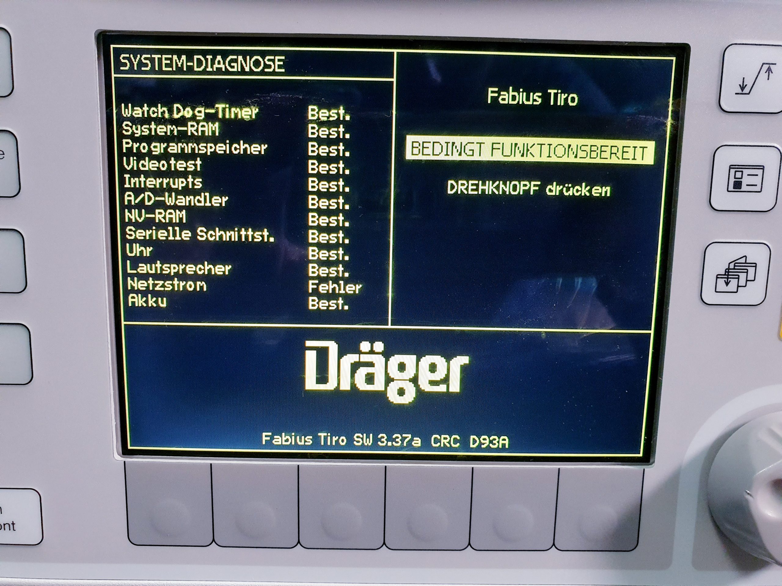 Dräger Fabius Tiro – Narkosegerät – Tischgerät ohne Kreisteil thumbnail 3