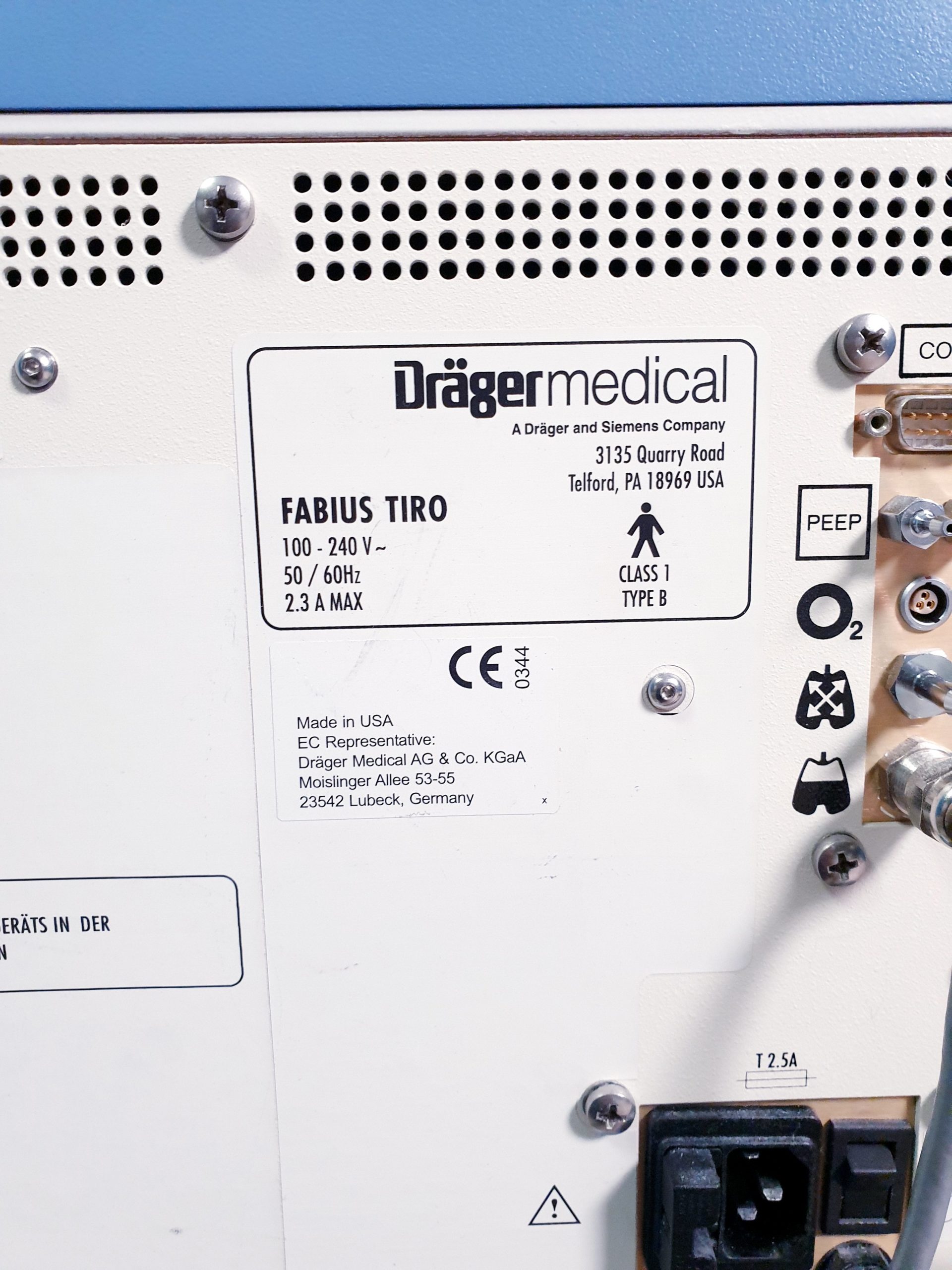Dräger Fabius Tiro – Narkosegerät – Tischgerät ohne Kreisteil thumbnail 8