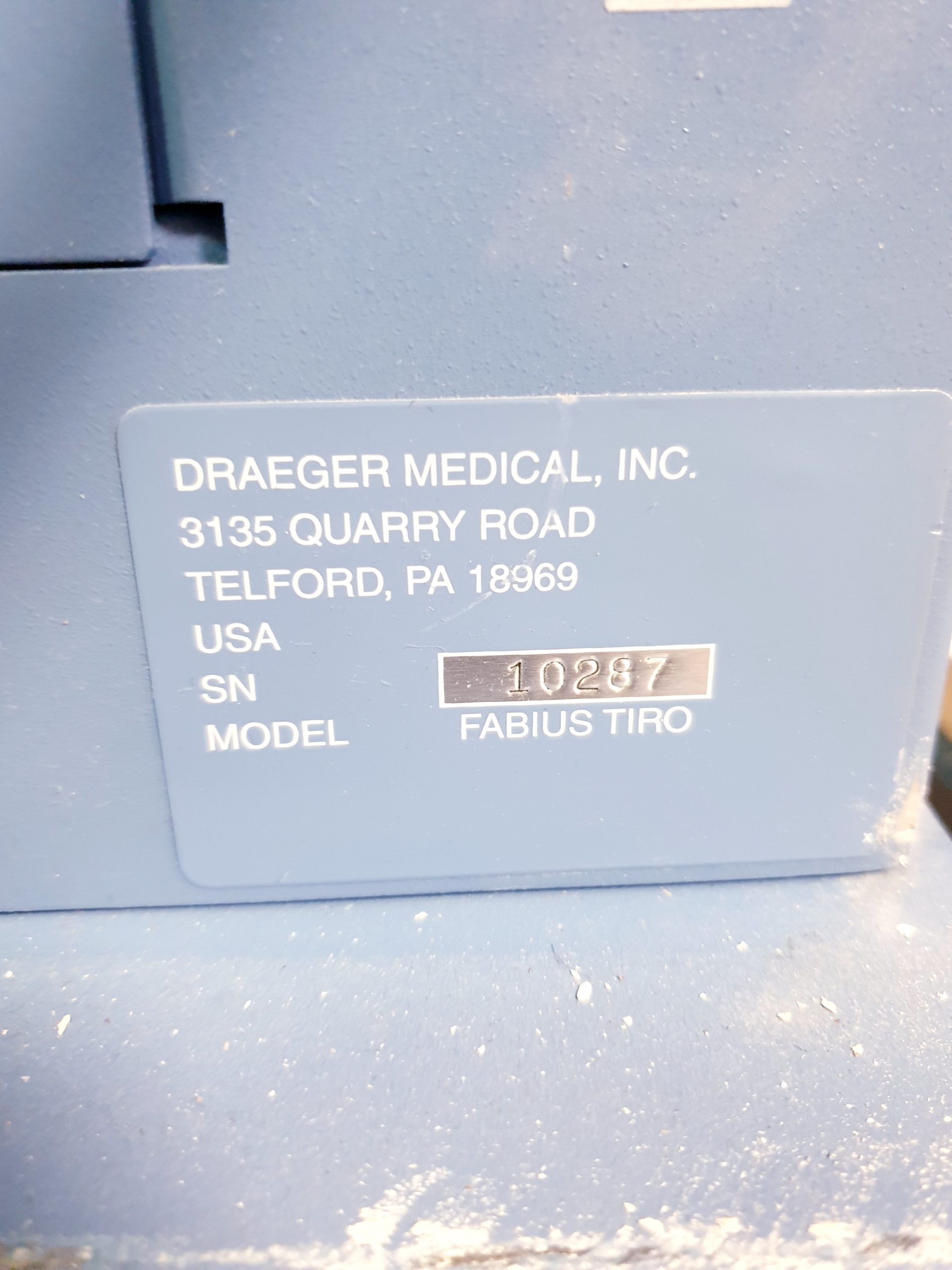 Dräger Fabius Tiro – Narkosegerät – Tischgerät ohne Kreisteil thumbnail 9