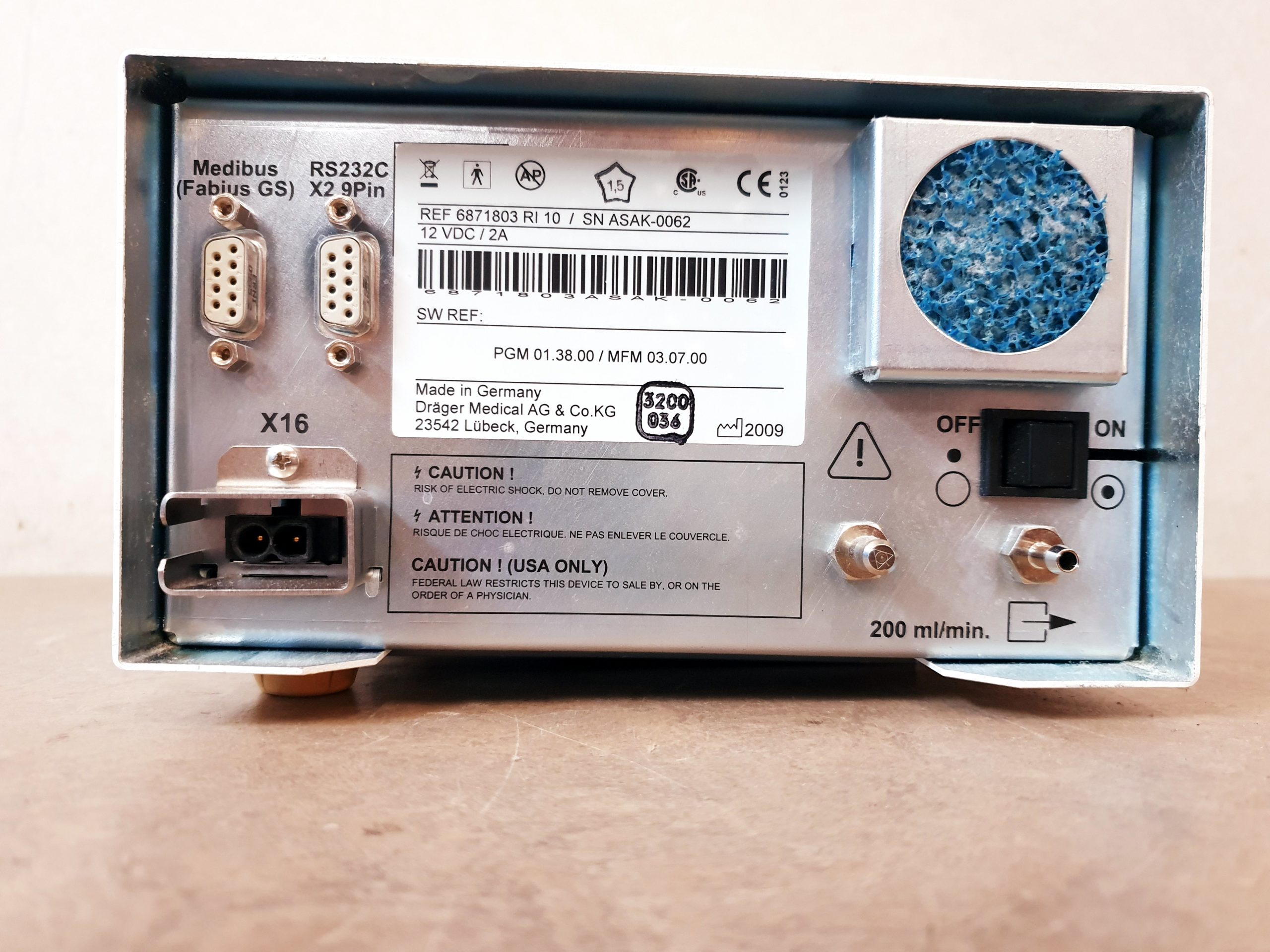 Dräger Draeger Scio Four OXI Gas Modul Gasmessung Paramagnetisch 6871803 RI 10 mit Netzteil thumbnail 5