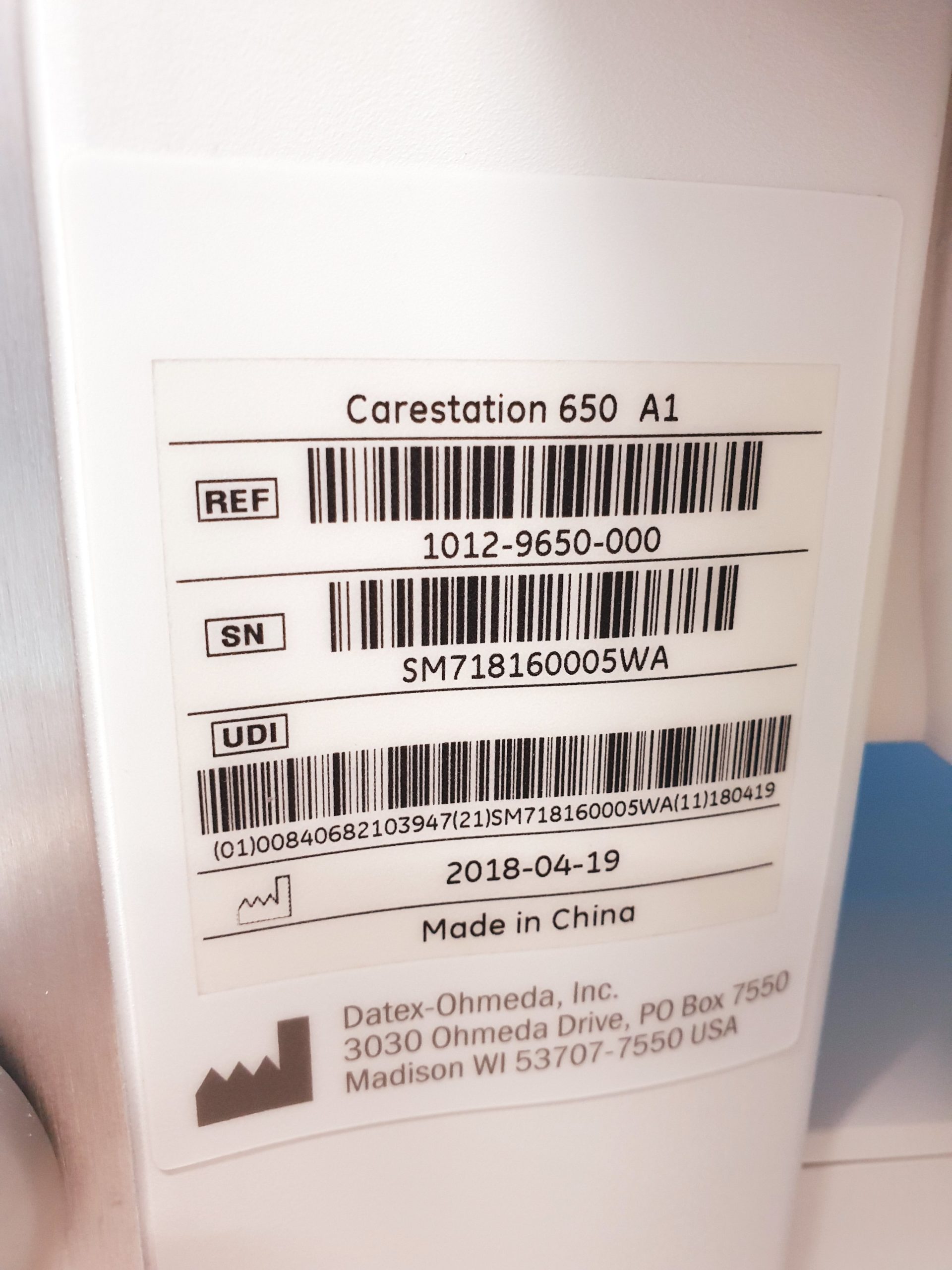 GE Carestation 650 Anästhesie Narkoseplatz DOM 2018 thumbnail 16