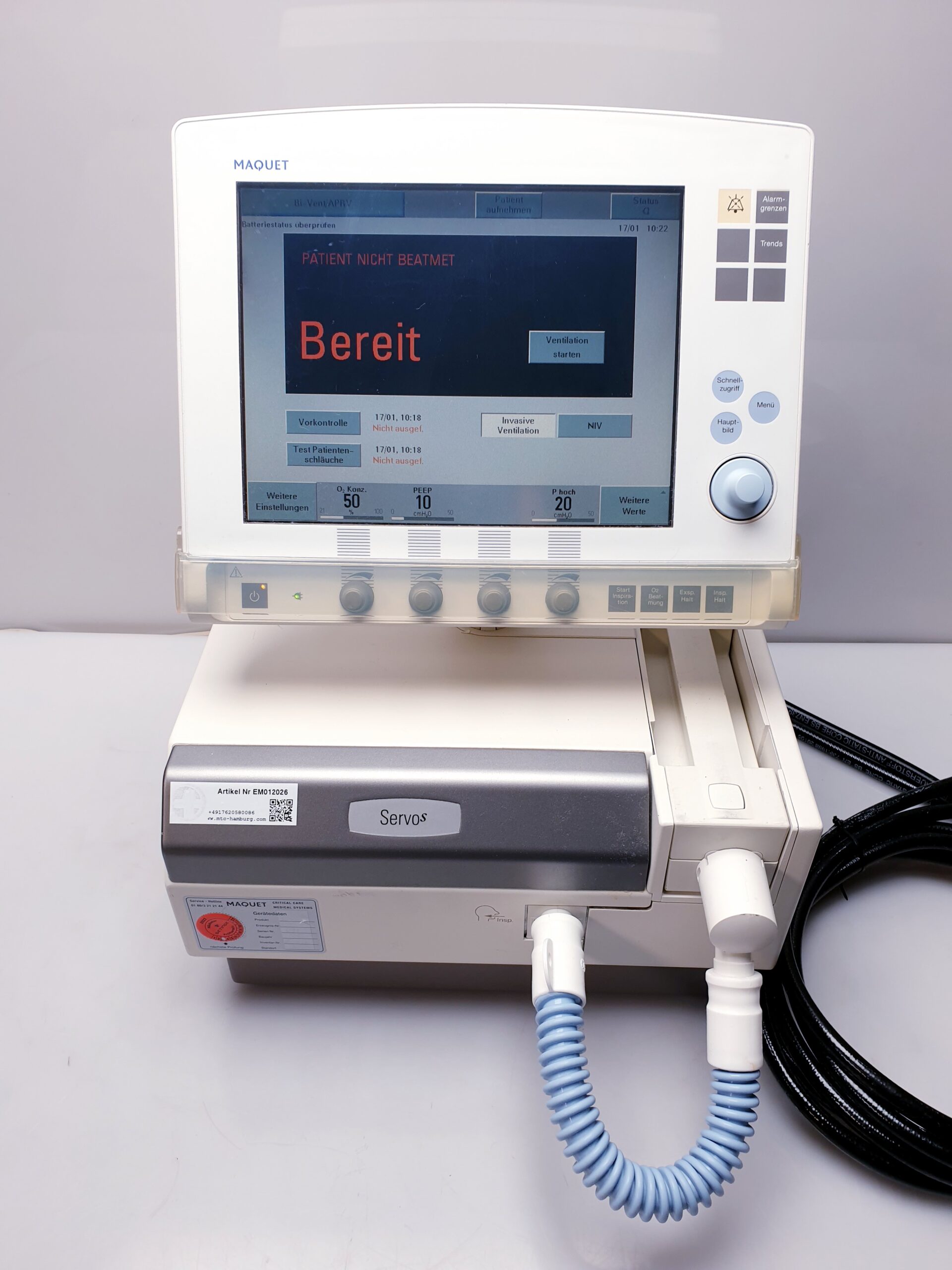 Siemens Maquet-SERVO-s // SERVO S ServoS Ventilator thumbnail 3