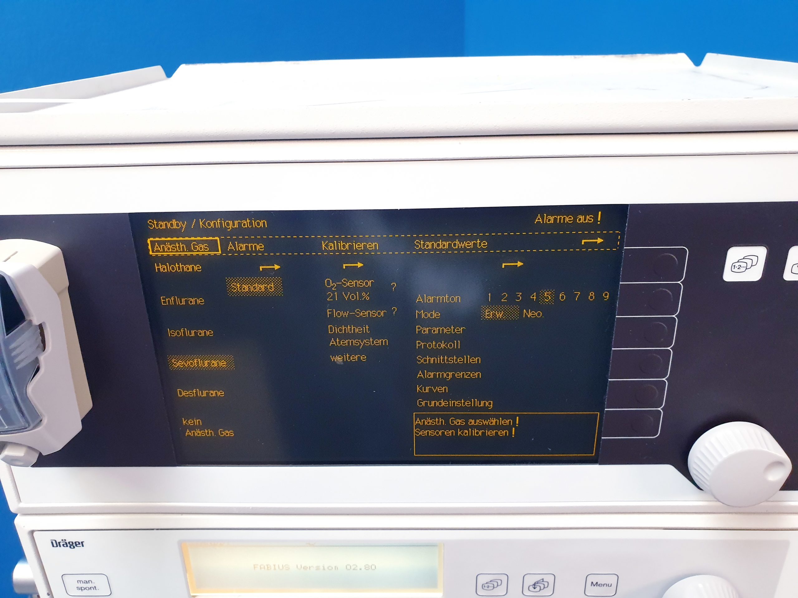 Dräger Fabius Narkosegerät mit PM 8050 Gasmonitor SW: 02.80 3 Gasig REFURBISHED thumbnail 16
