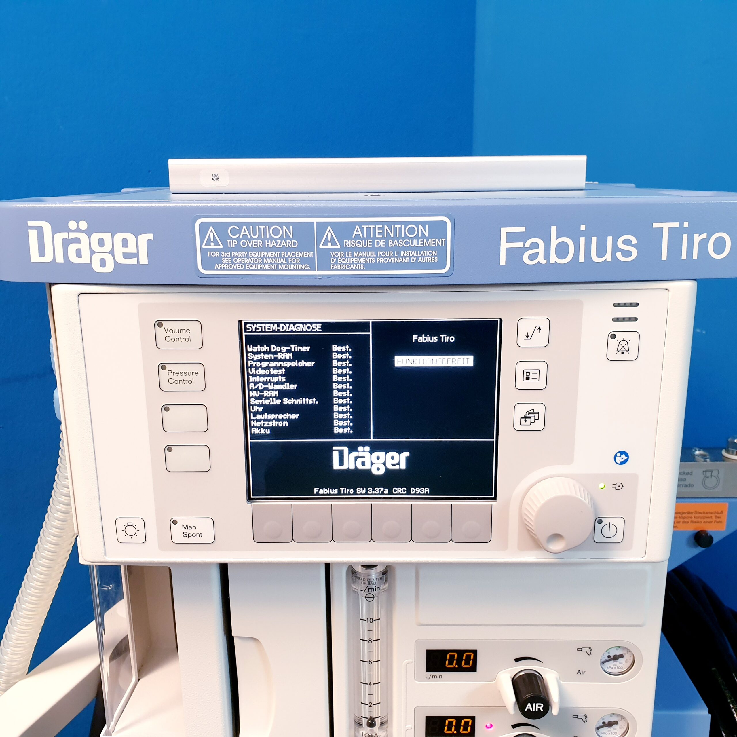 Dräger Fabius Tiro Anesthesia Narkosegerät DOM2019 thumbnail 14